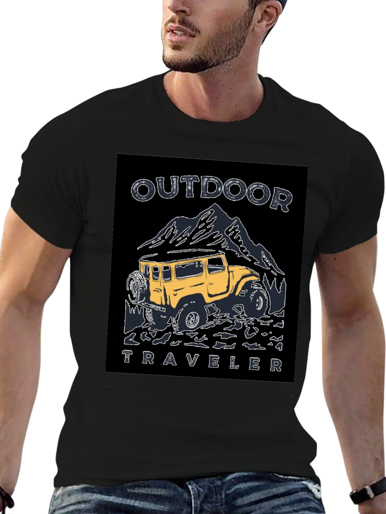Outdoor Traveler Graphic Tee - Black