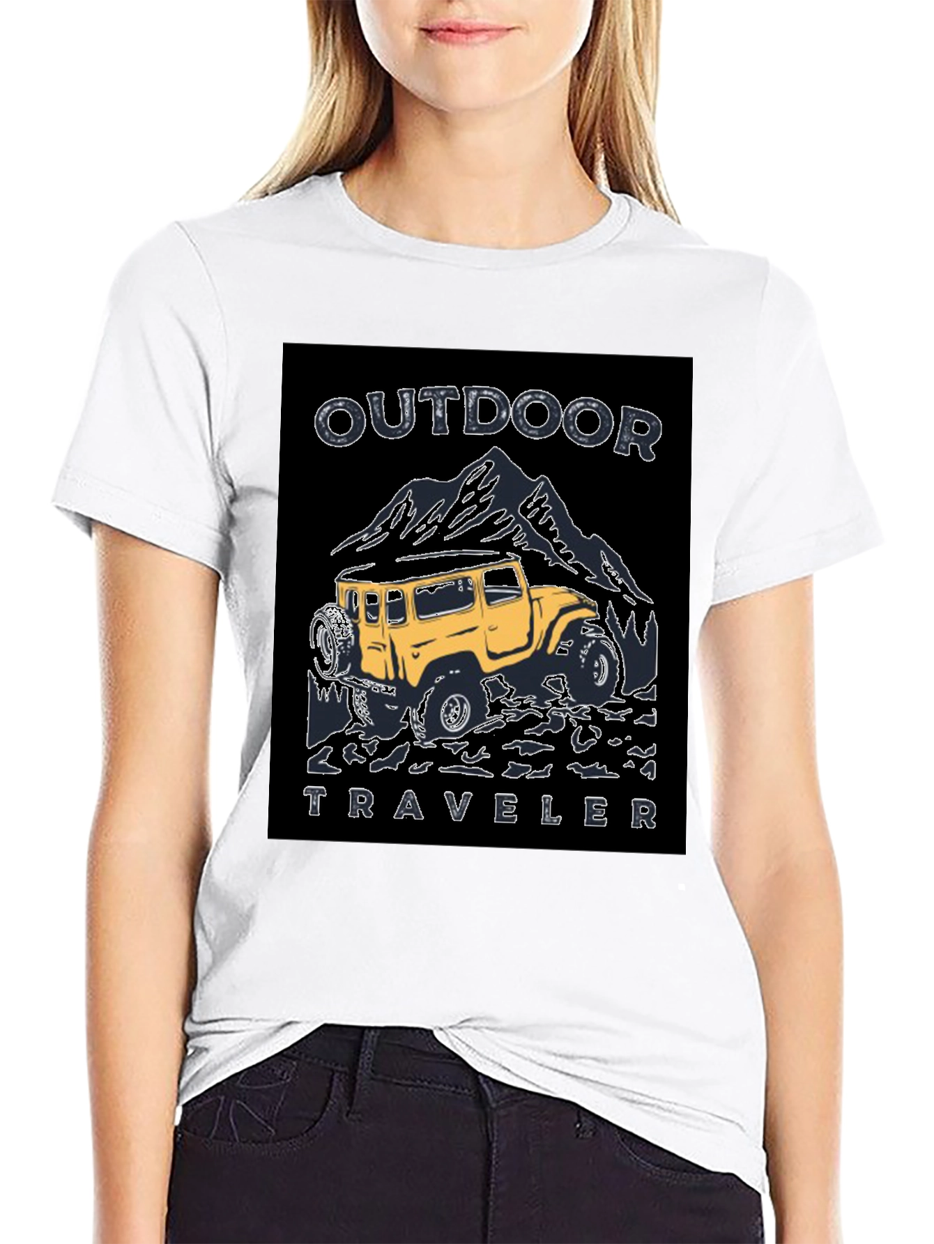 Outdoor Traveler Graphic Tee - Black