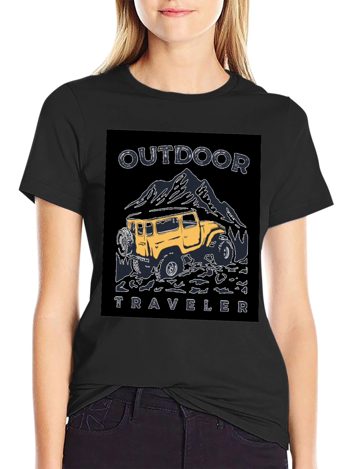 Outdoor Traveler Graphic Tee - Black