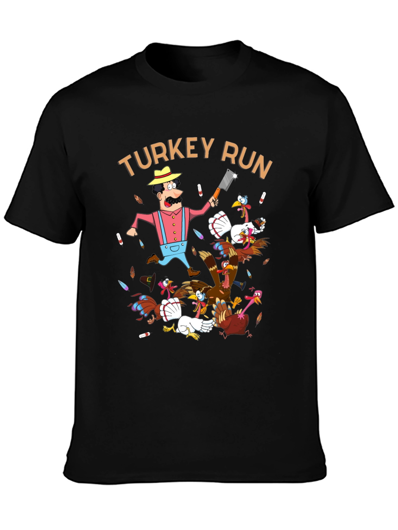 Turkey Run Graphic T-Shirt - Thanksgiving Fun