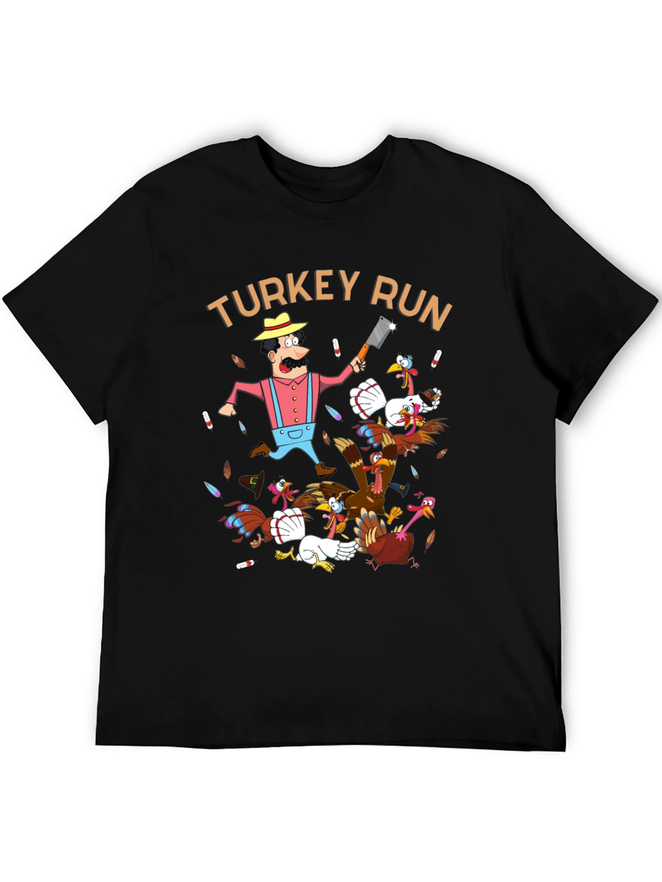 Turkey Run Graphic T-Shirt - Thanksgiving Fun
