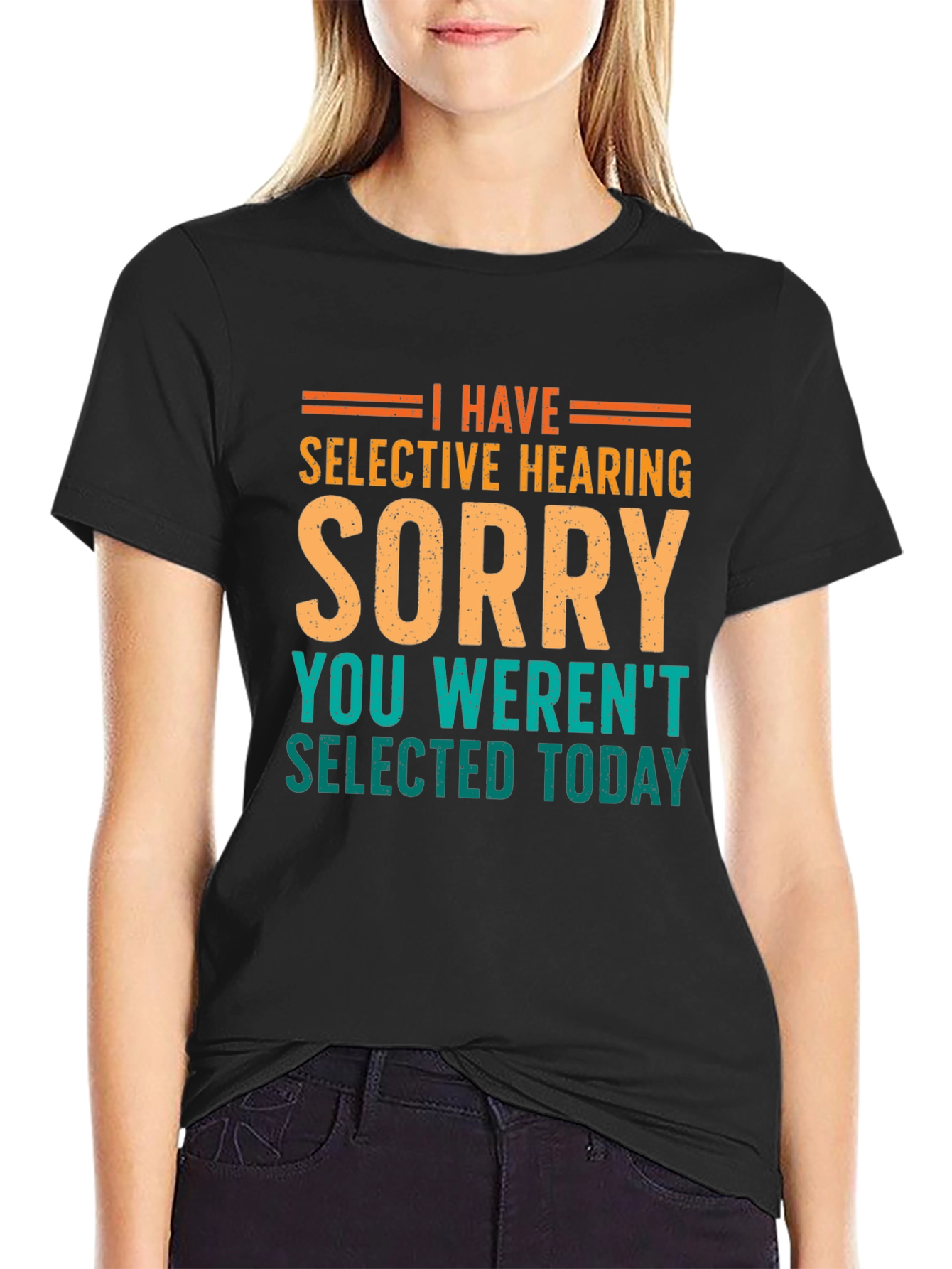 Selective Hearing Funny T-Shirt - Black