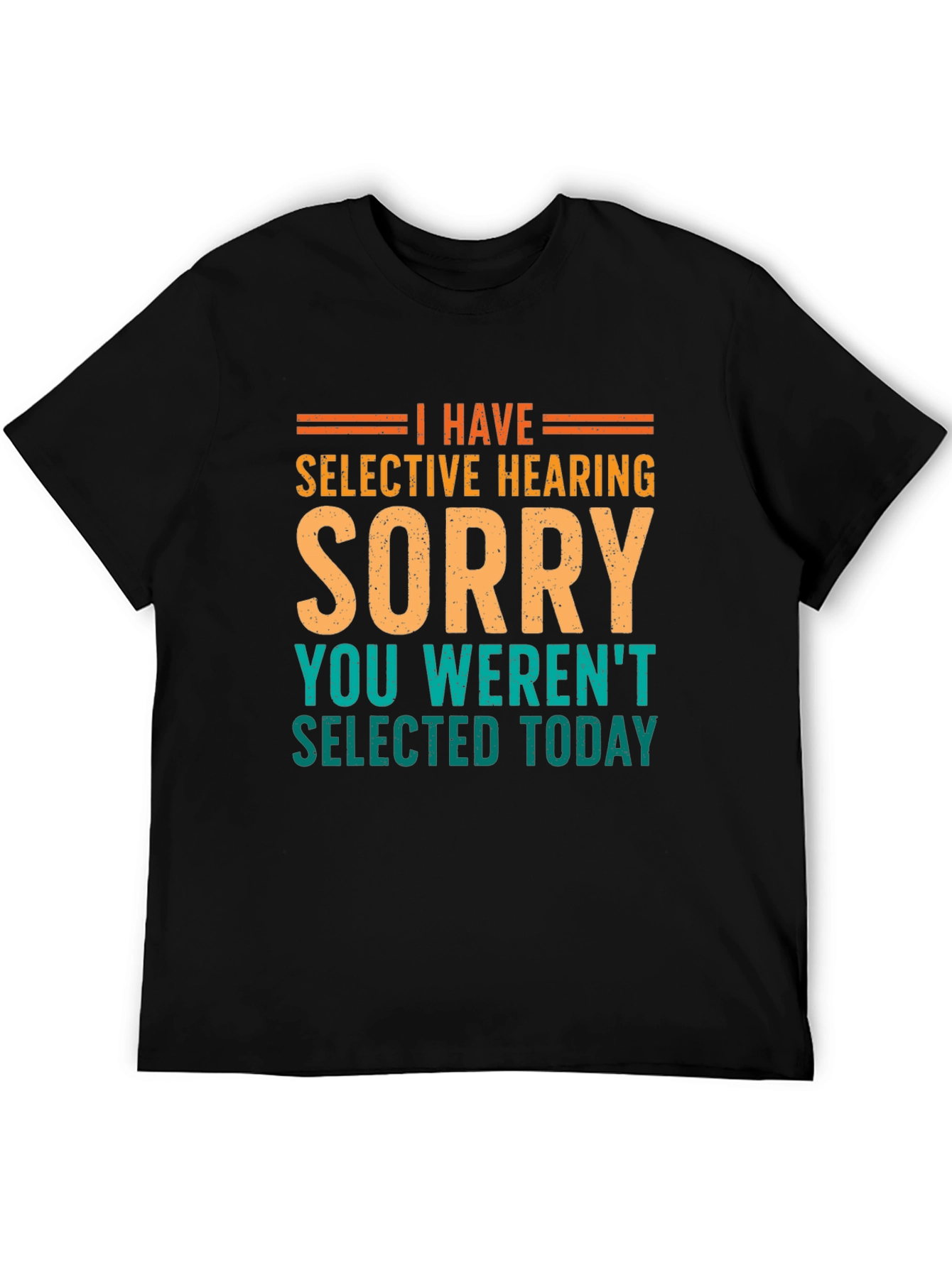 Selective Hearing Funny T-Shirt - Black