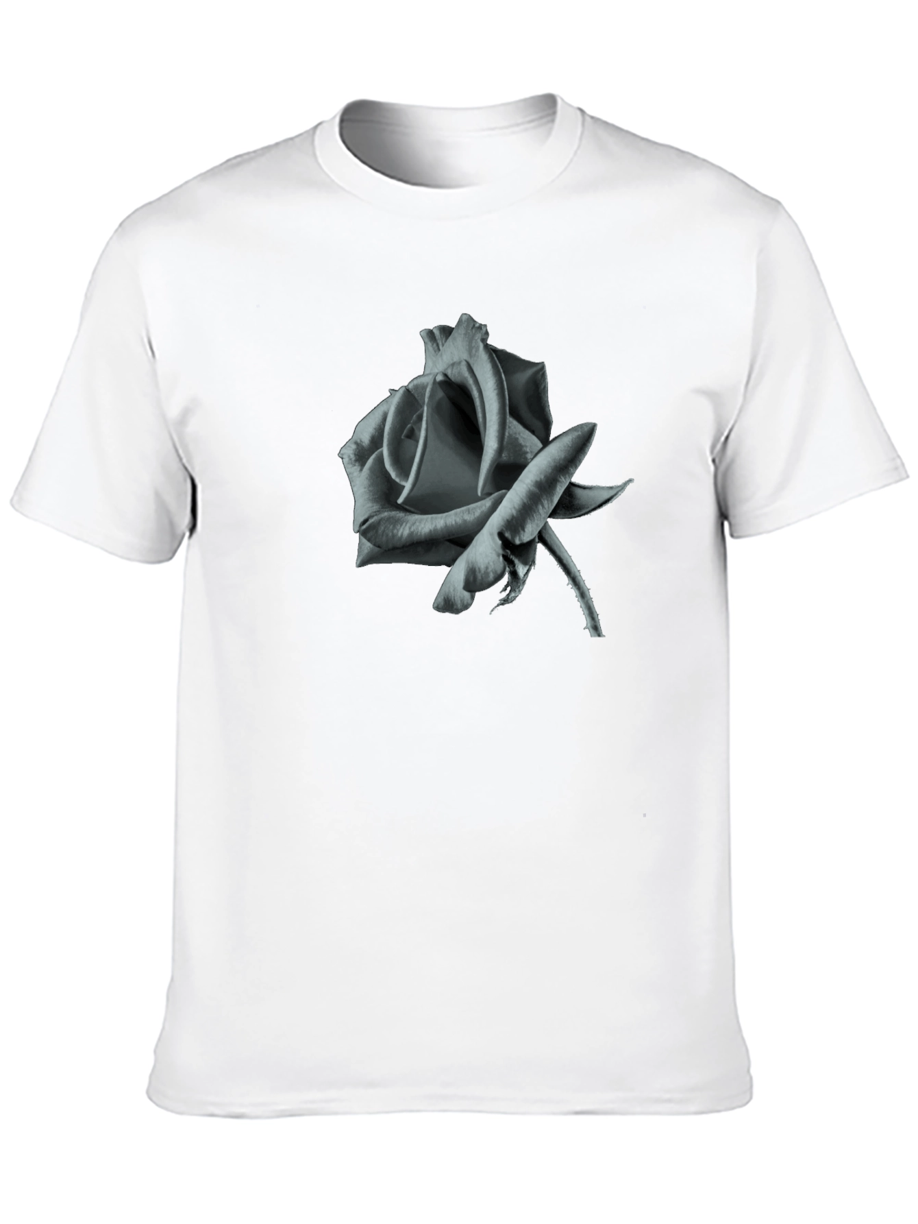 Mens Black Rose Graphic T-Shirt