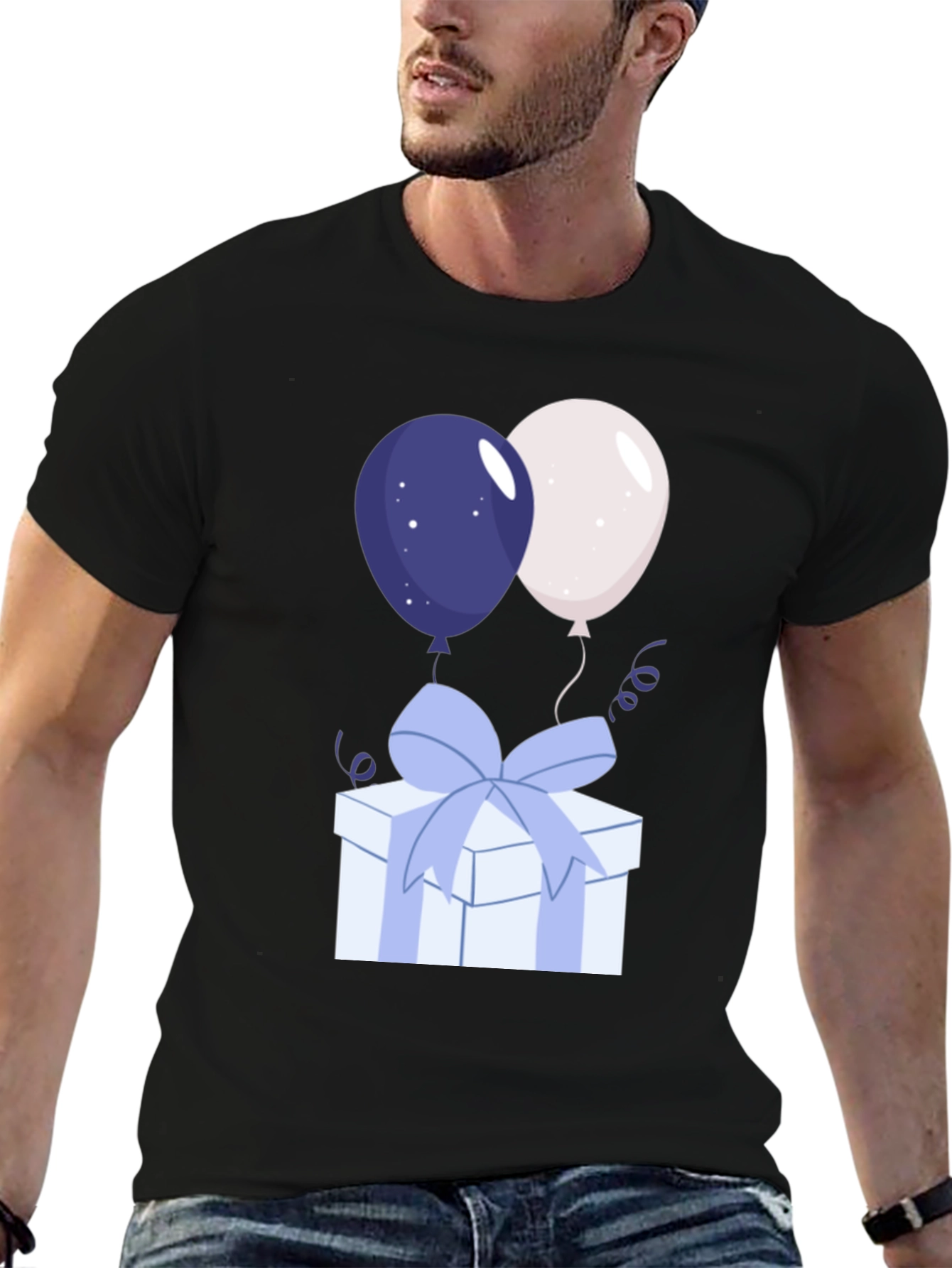 Festive Balloons & Gift Box Graphic Tee