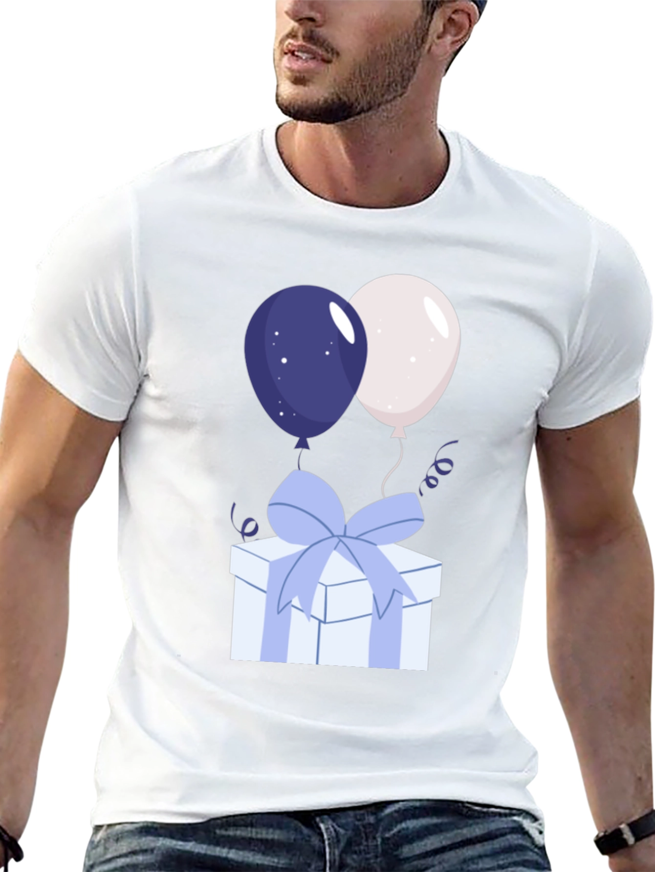 Festive Balloons & Gift Box Graphic Tee