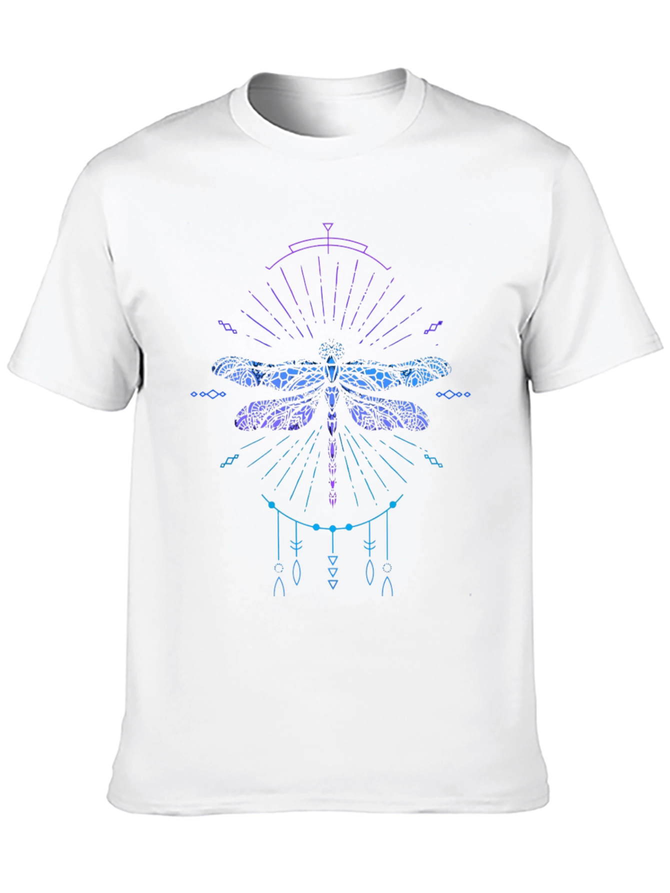 Dragonfly Graphic Print Mens Black T-Shirt