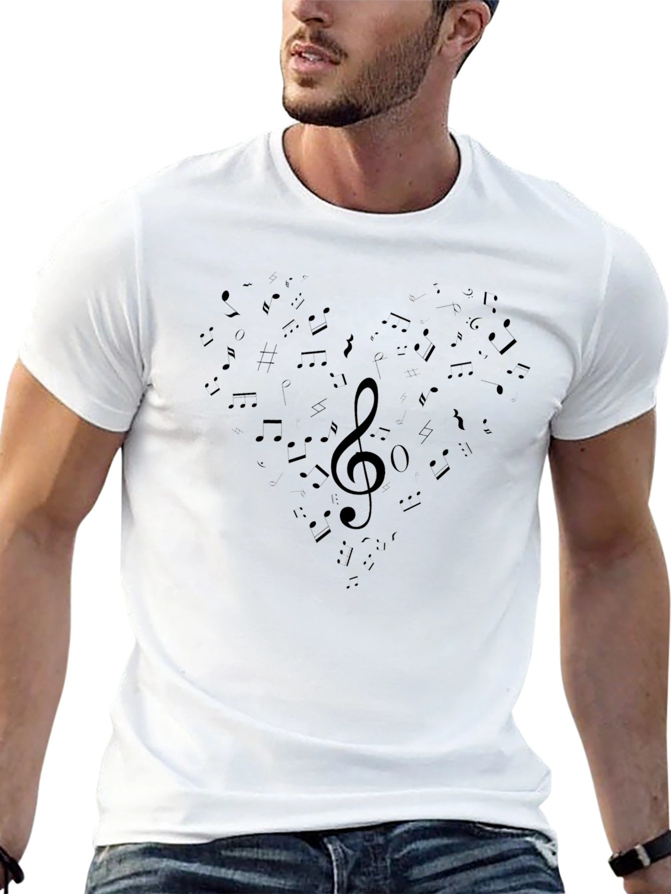 Music Heart T-Shirt - Black
