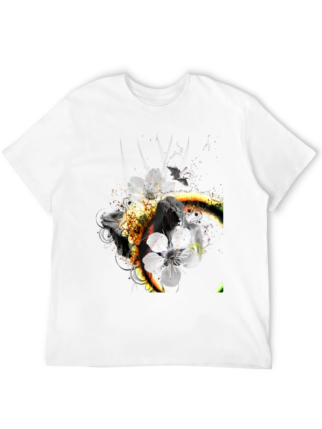 Abstract Animal Print Black T-Shirt