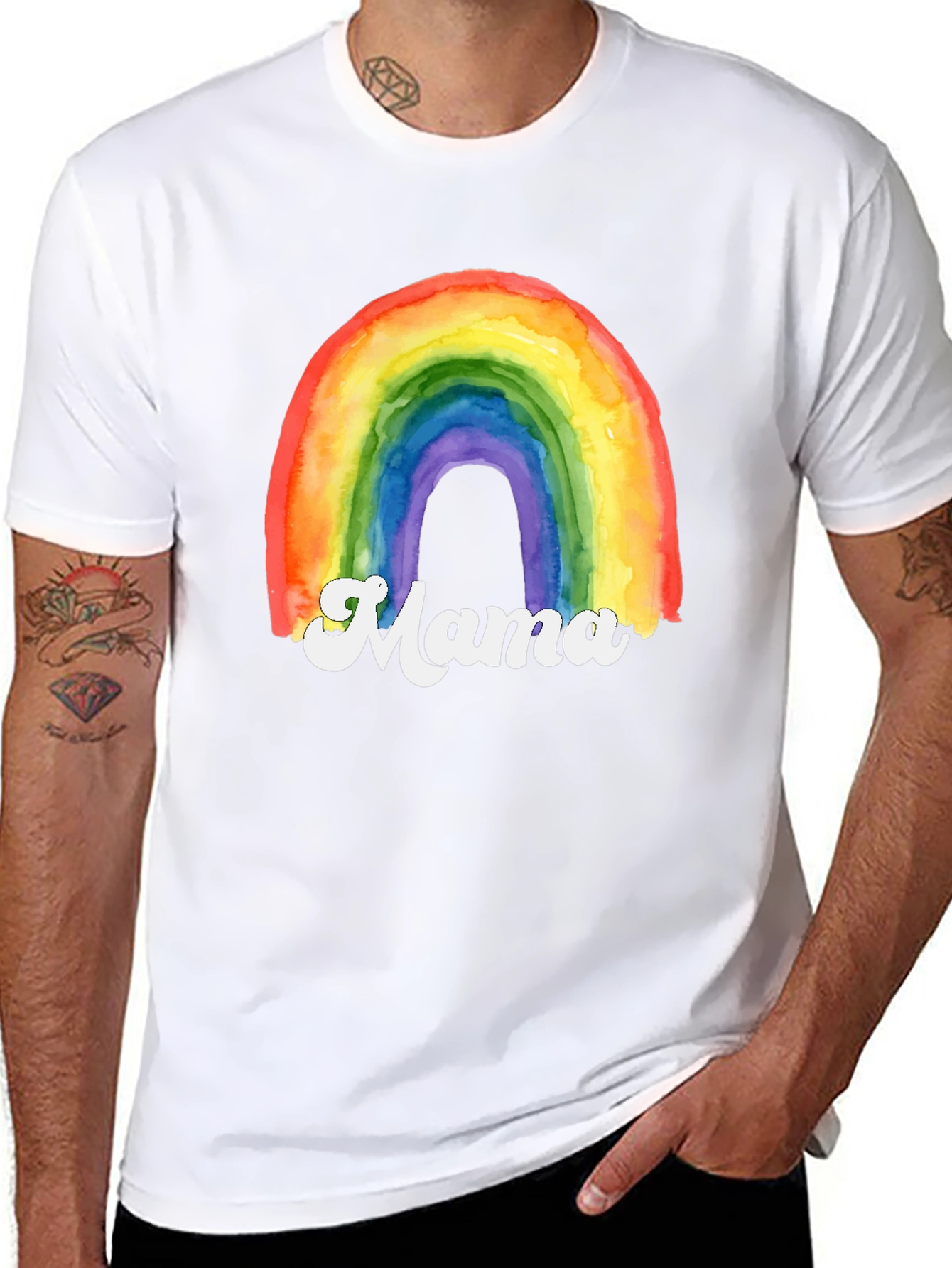 Rainbow Mama Graphic T-Shirt - Cute Mothers Day Gift