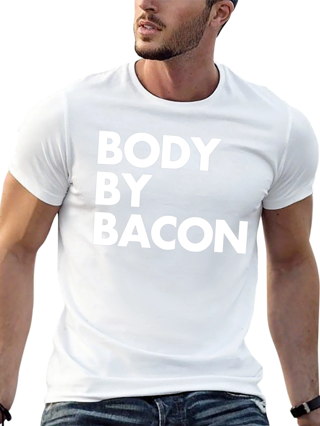 Body By Bacon Black T-Shirt - Funny Foodie Tee