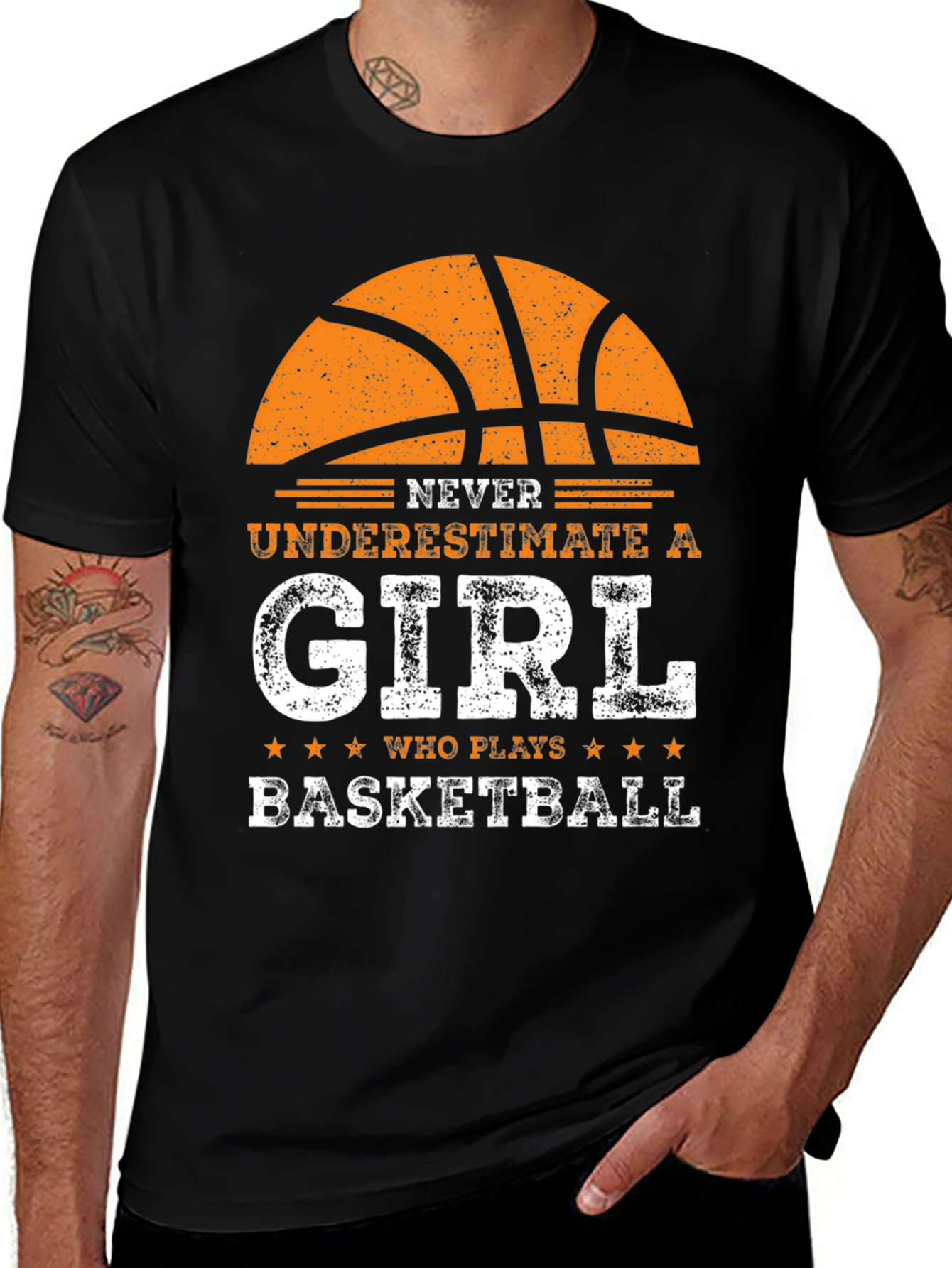 Never Underestimate a Girl Basketball T-Shirt