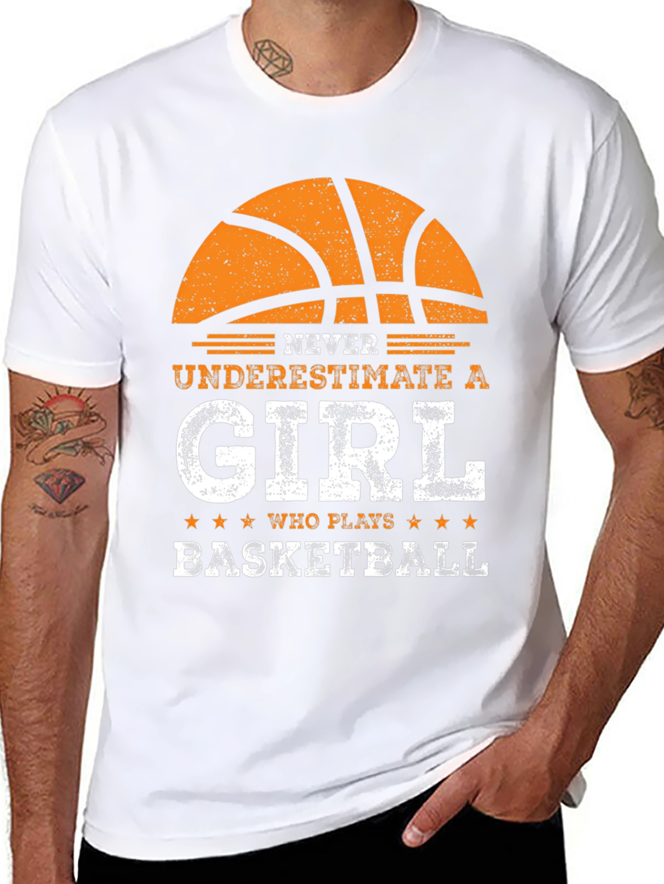 Never Underestimate a Girl Basketball T-Shirt