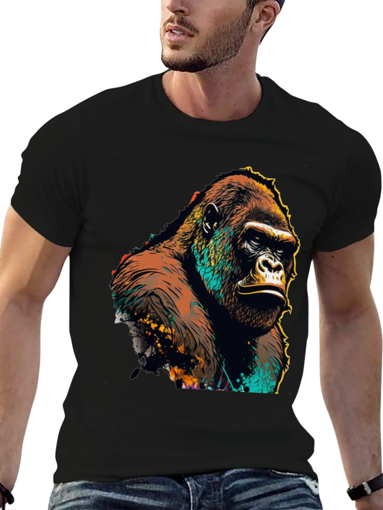 Gorilla Graphic Tee - Bold Animal Print T-Shirt