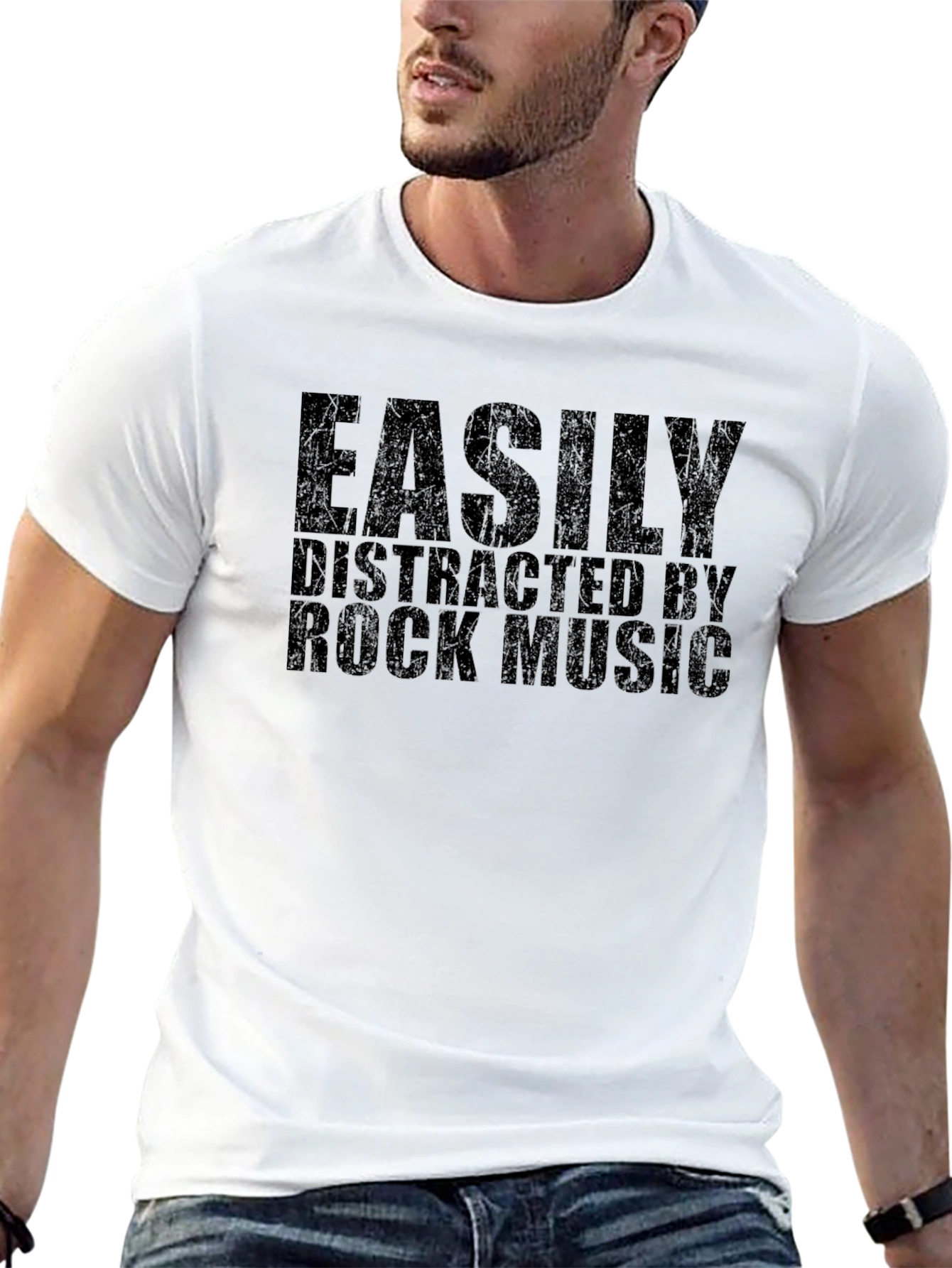 Easily Distracted by Rock Music Graphic Tee