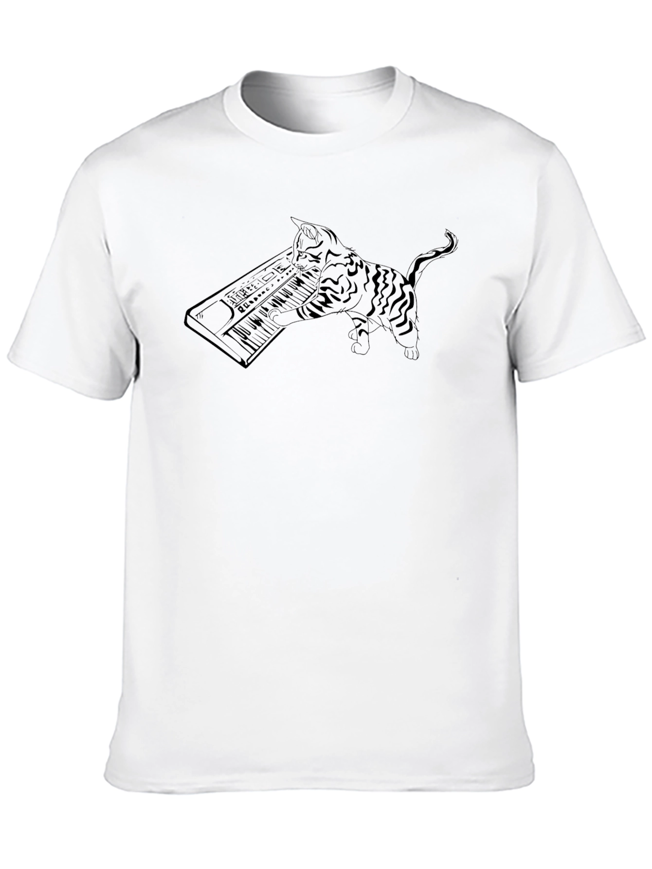 Cat Keyboardist T-Shirt - Unique Graphic Tee