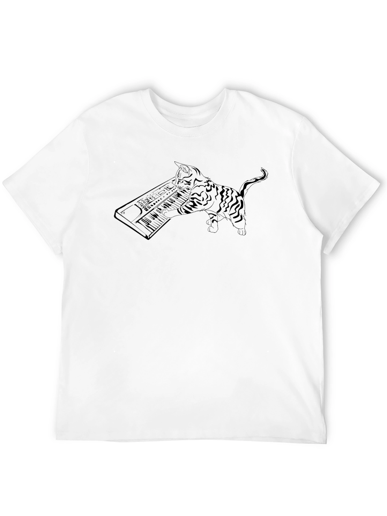 Cat Keyboardist T-Shirt - Unique Graphic Tee