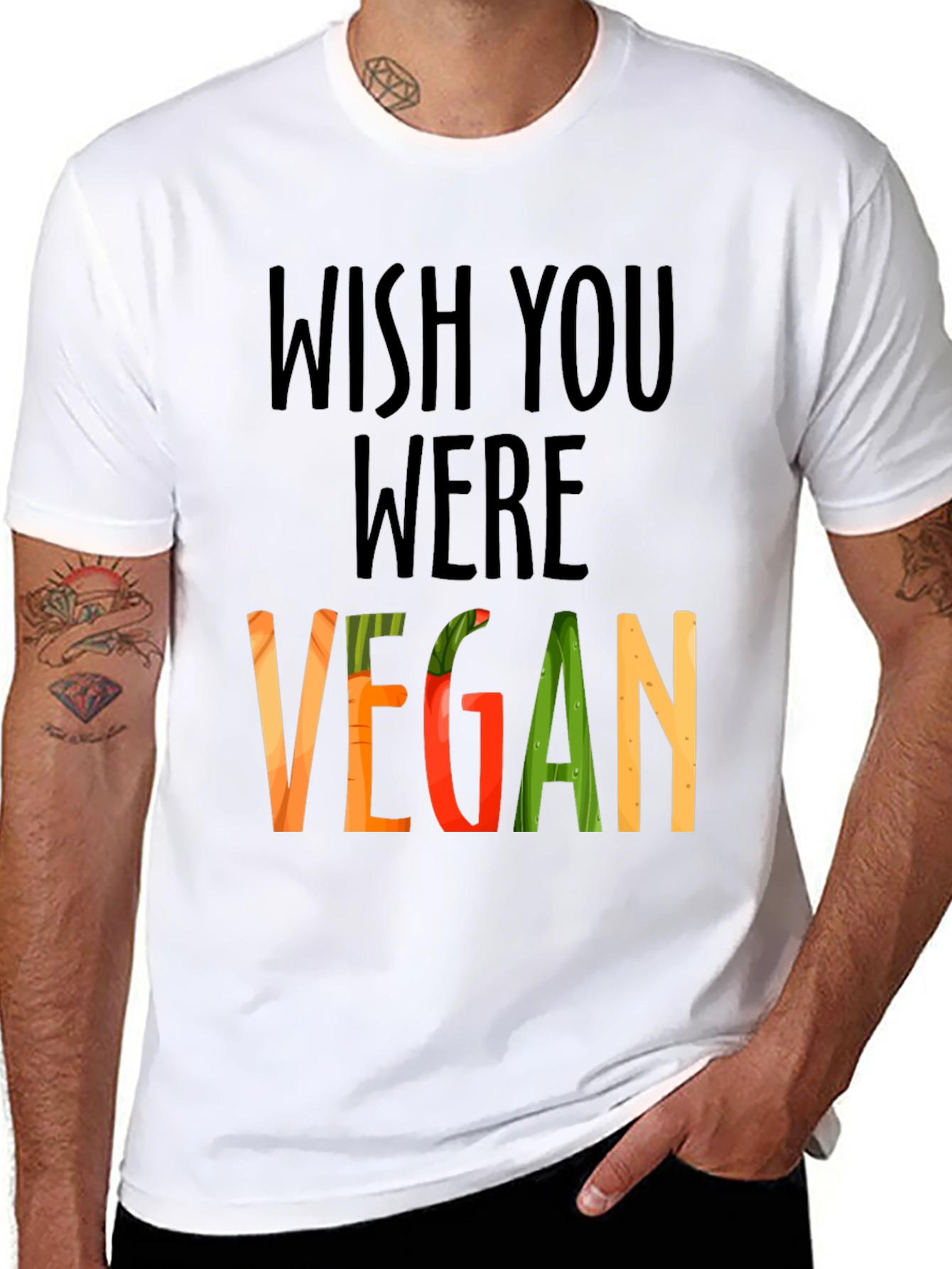 Wish You Were Vegan Graphic T-Shirt
