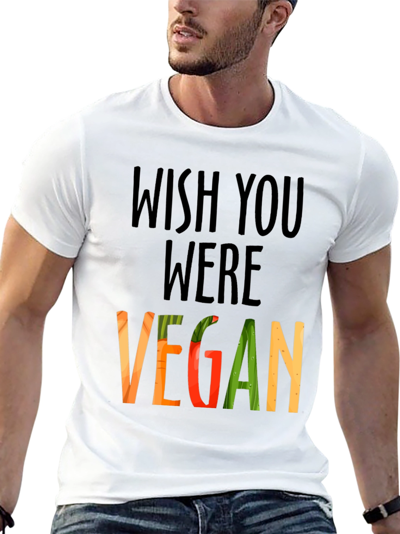 Wish You Were Vegan Graphic T-Shirt