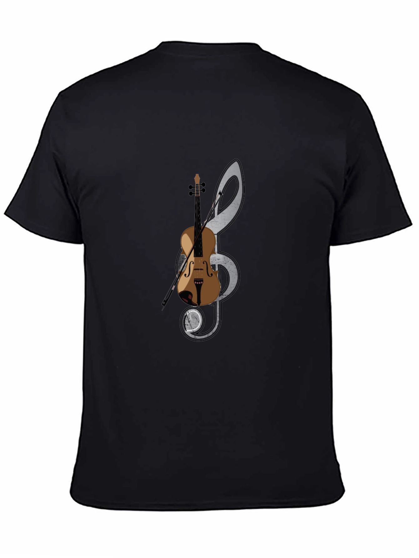 Musical Note & Violin Graphic T-Shirt