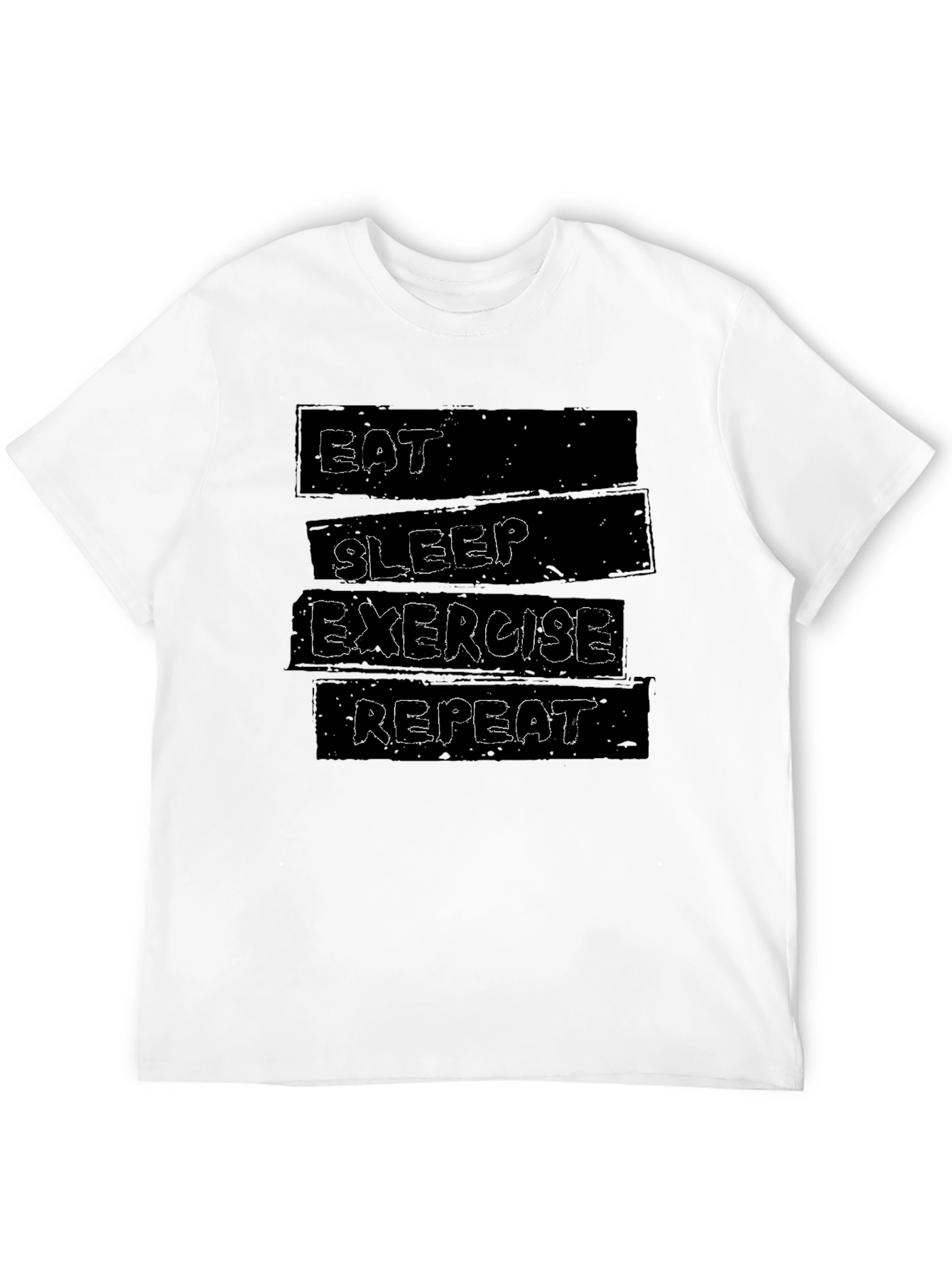 Eat Sleep Exercise Repeat Graphic Tee - Black