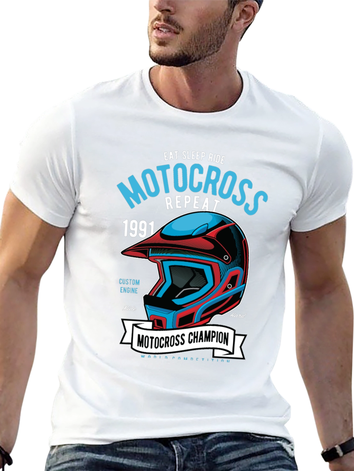 Motocross Champion Graphic Tee - Eat Sleep Ride Repeat