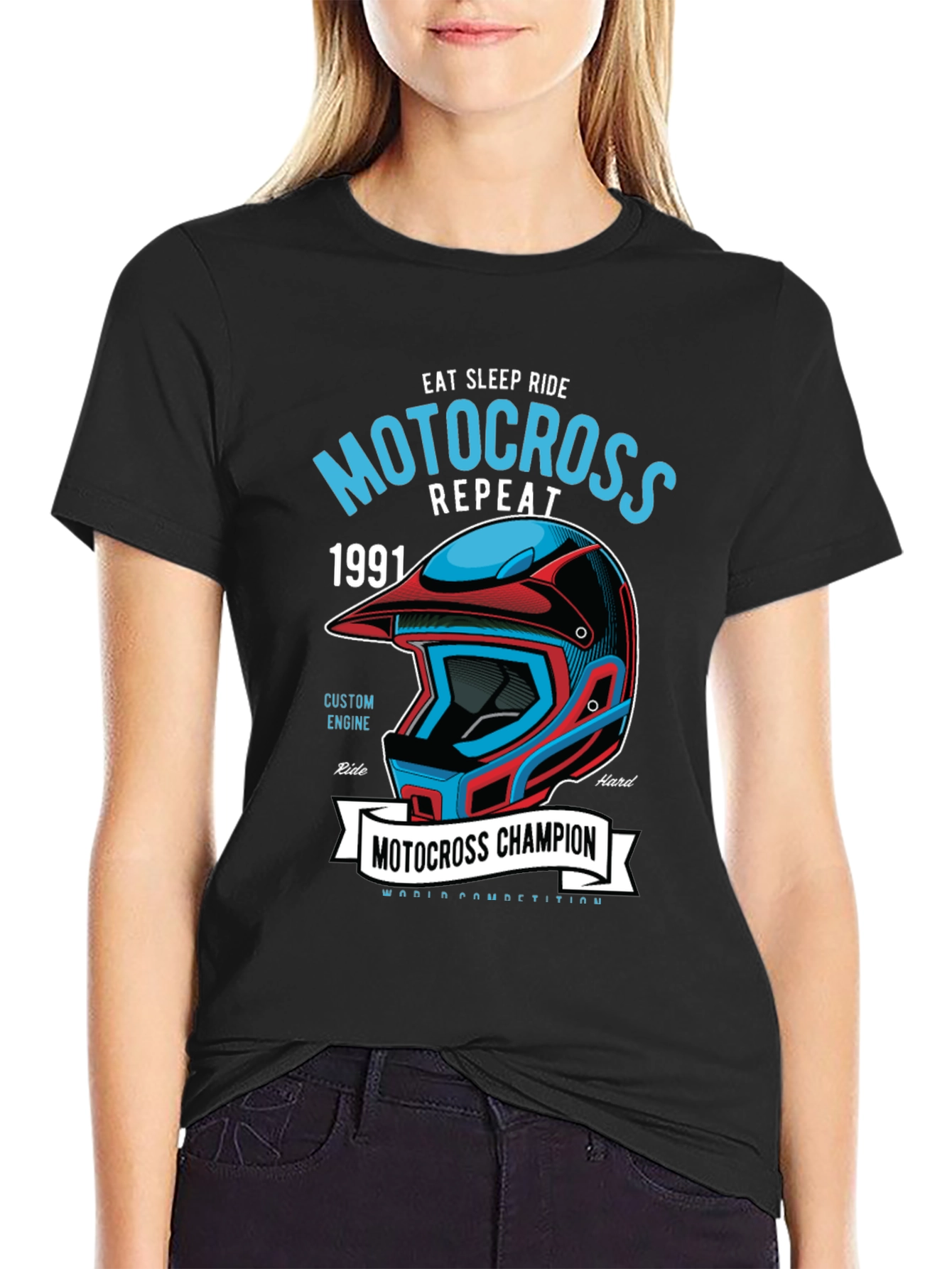 Motocross Champion Graphic Tee - Eat Sleep Ride Repeat