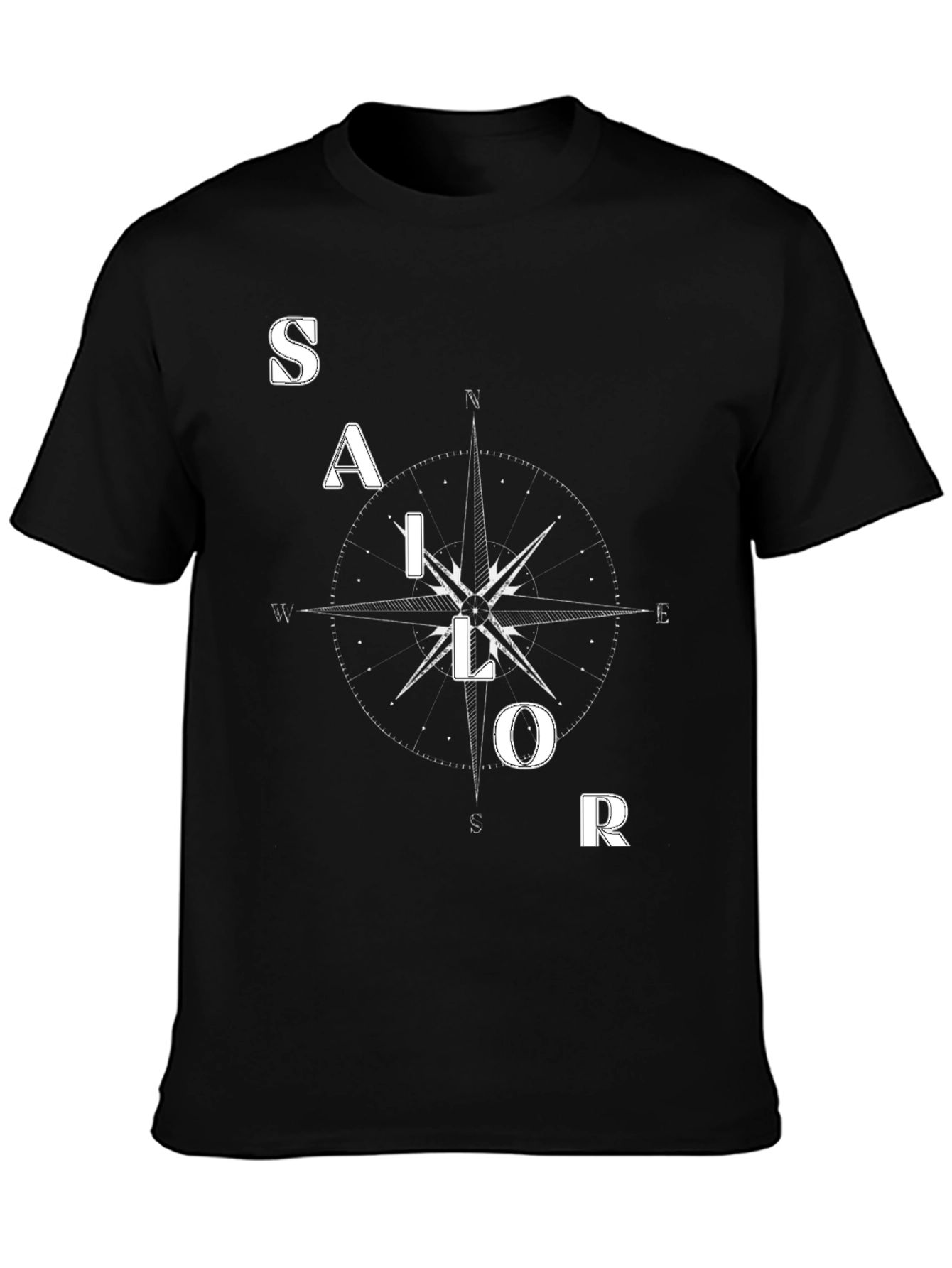 Sailor Compass Graphic Tee - Mens Black T-Shirt