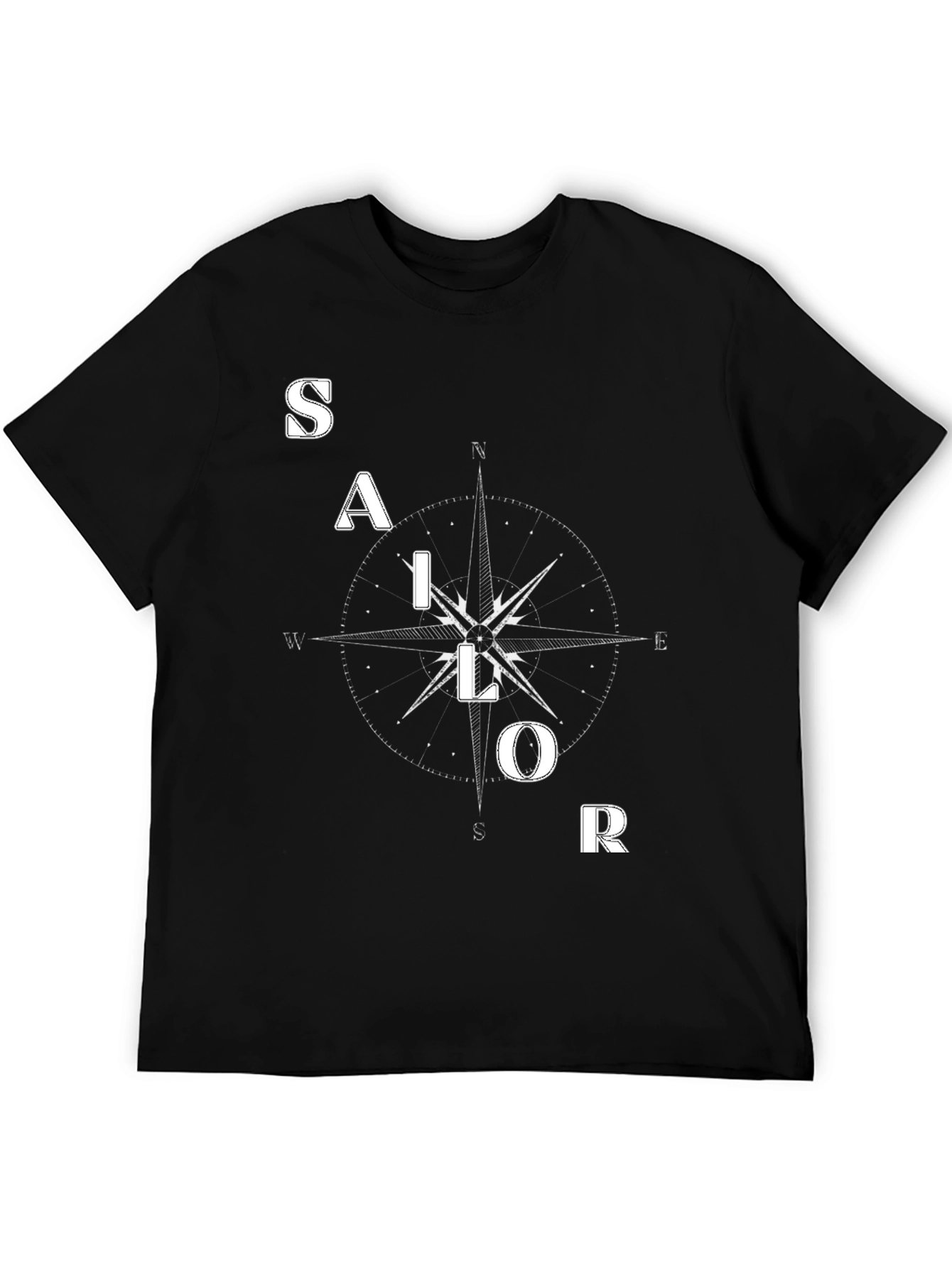 Sailor Compass Graphic Tee - Mens Black T-Shirt