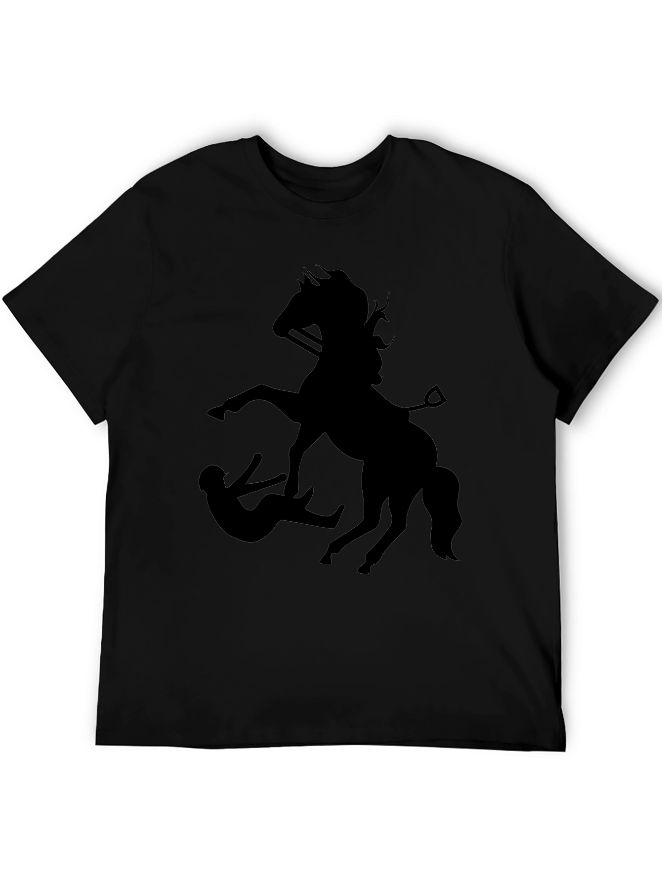 Black Graphic Tee - Horse & Rider