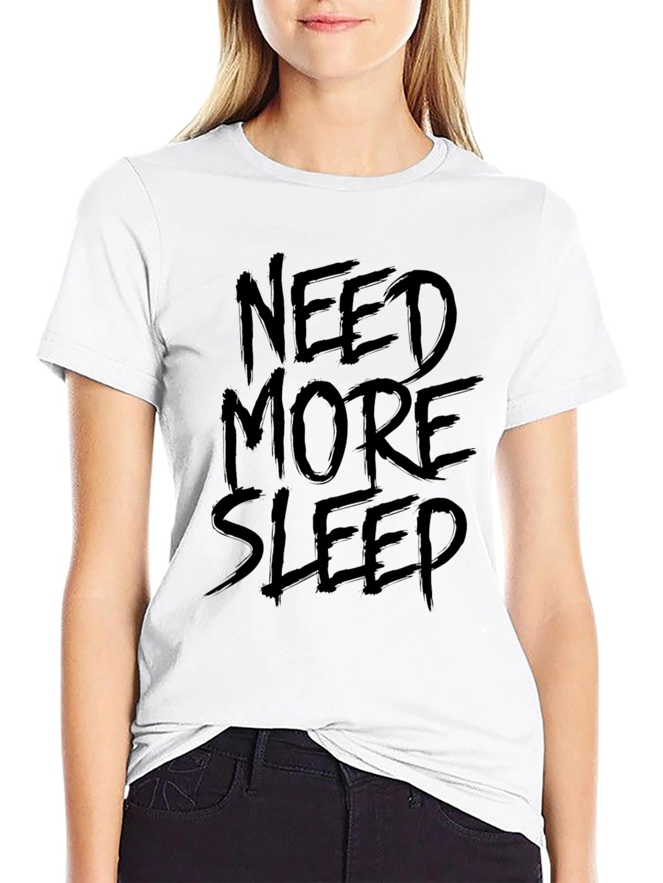 Need More Sleep Black Graphic T-Shirt