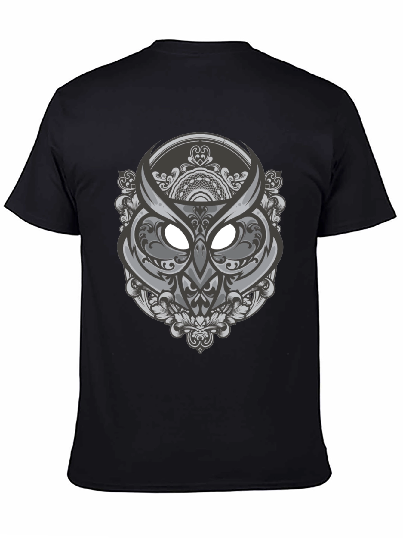 Owl Mandala Graphic Tee - Black