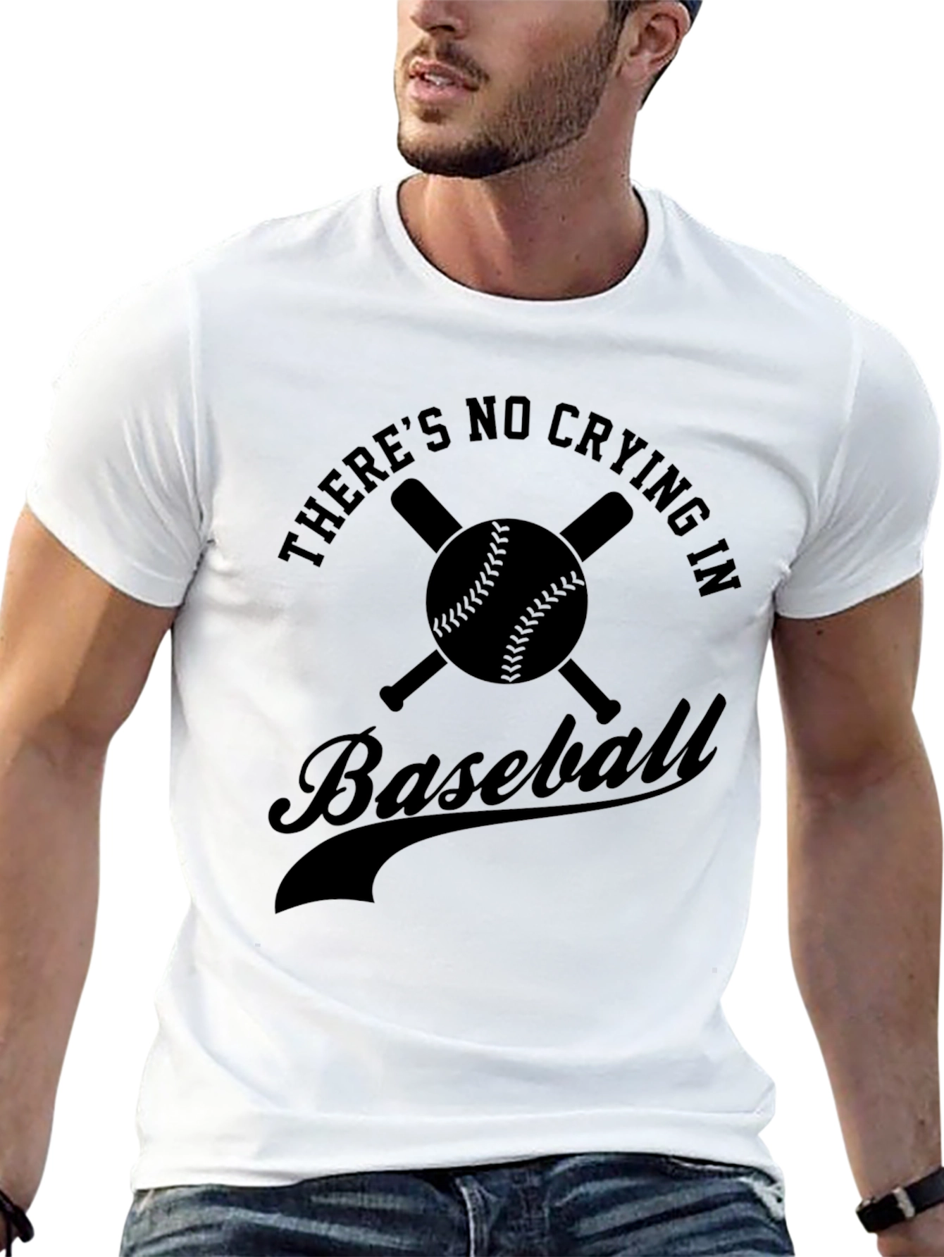 Theres No Crying In Baseball Black T-Shirt