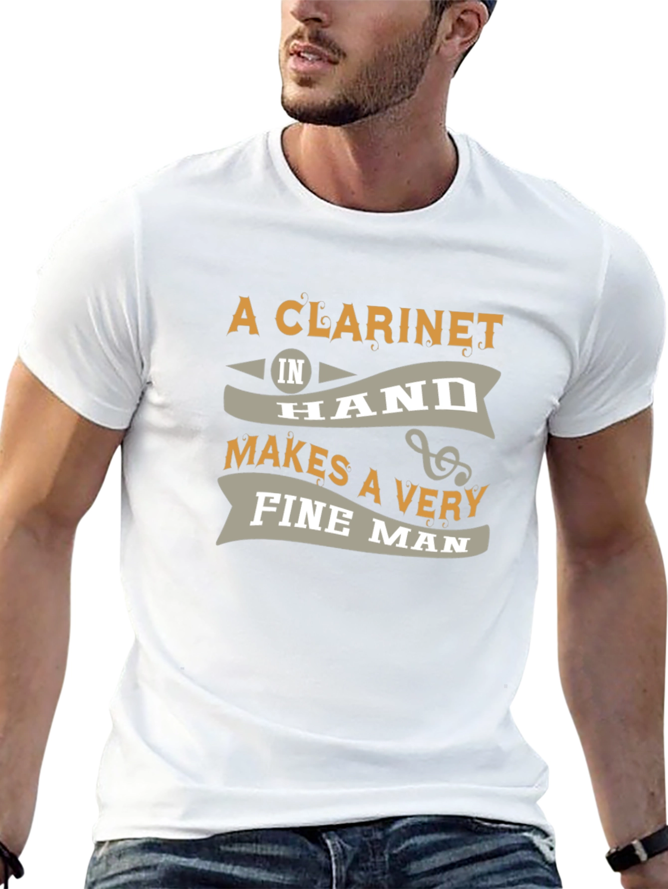 Clarinet Fine Man Black Graphic T-Shirt