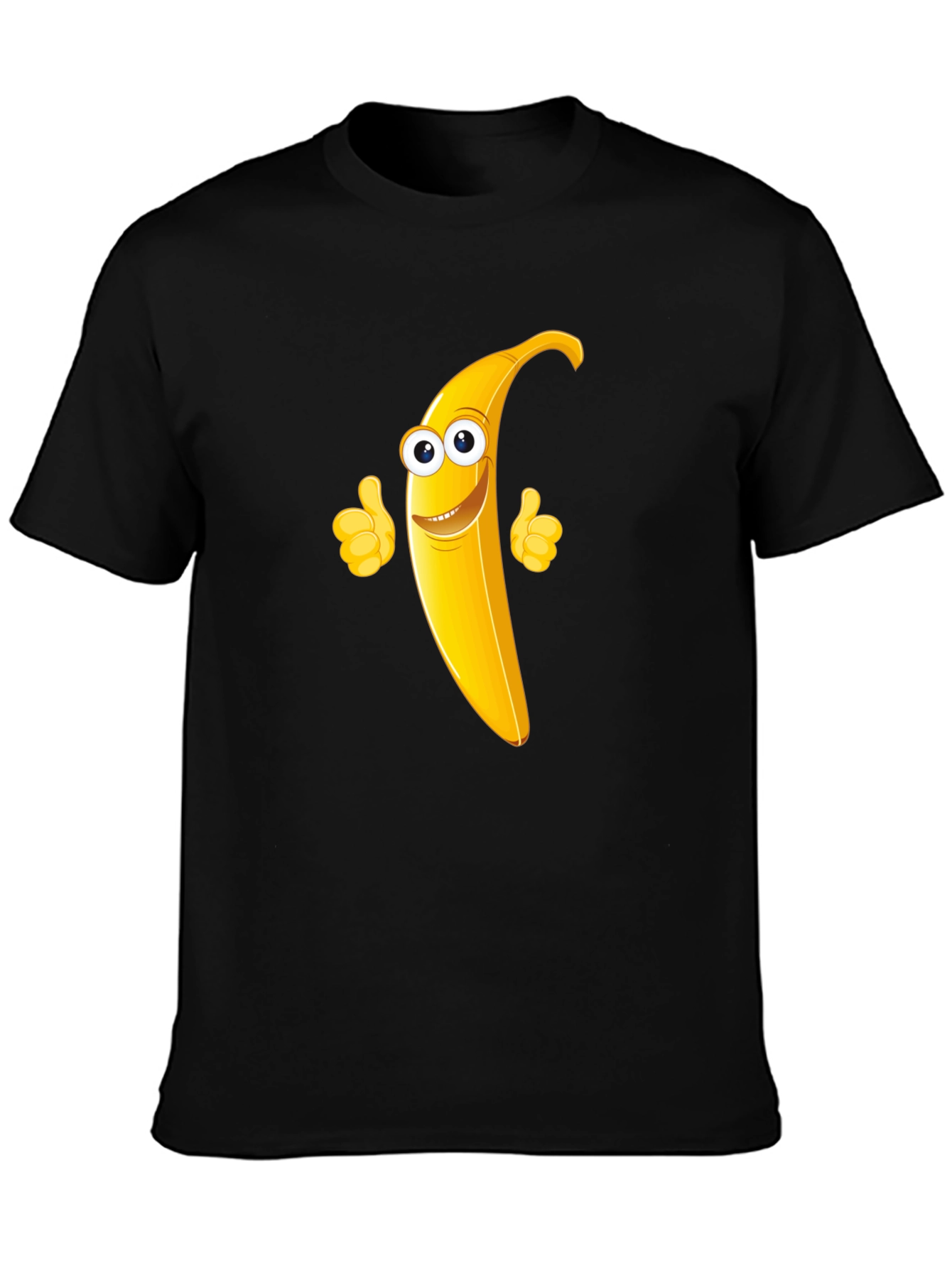 Banana Character Black T-Shirt