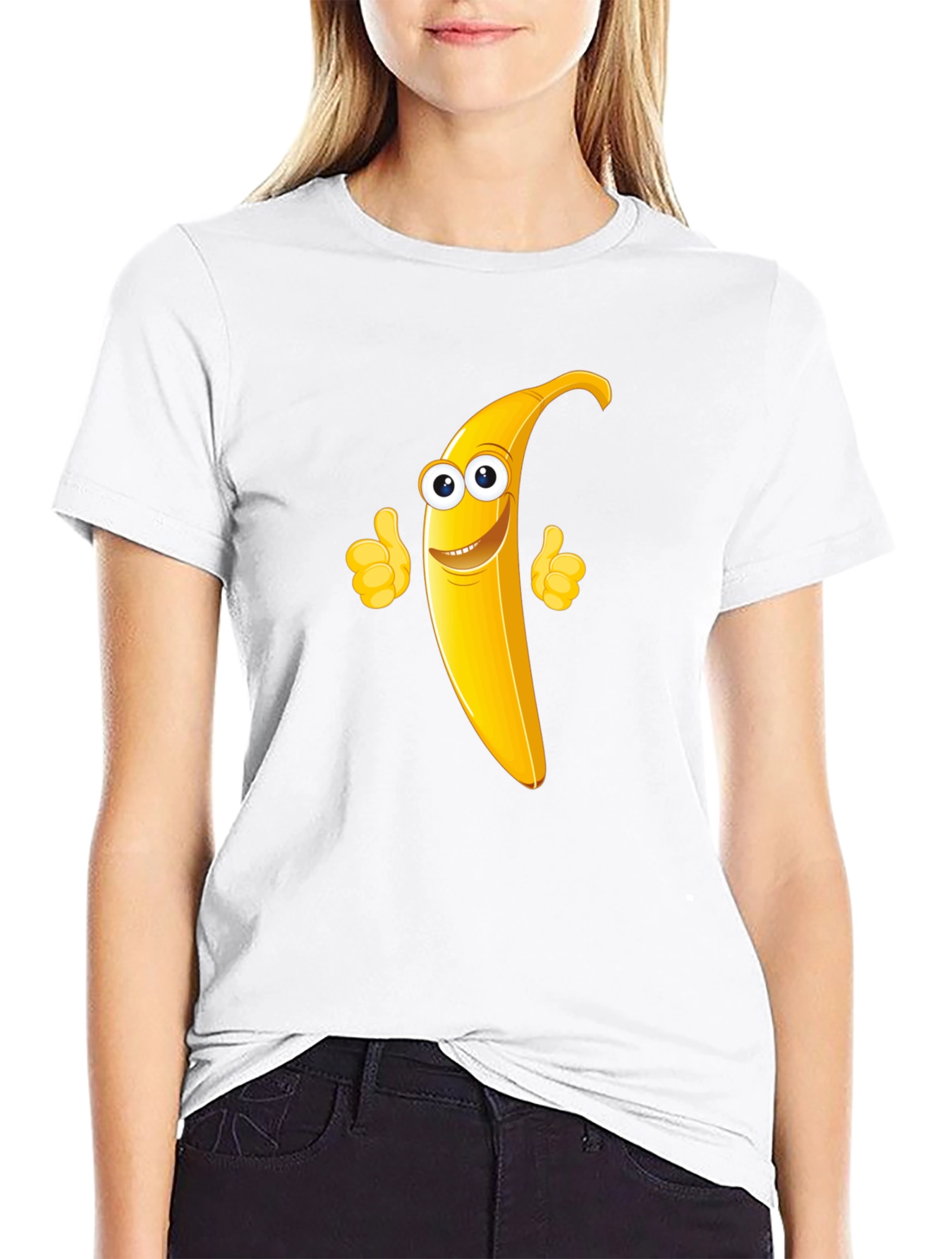 Banana Character Black T-Shirt