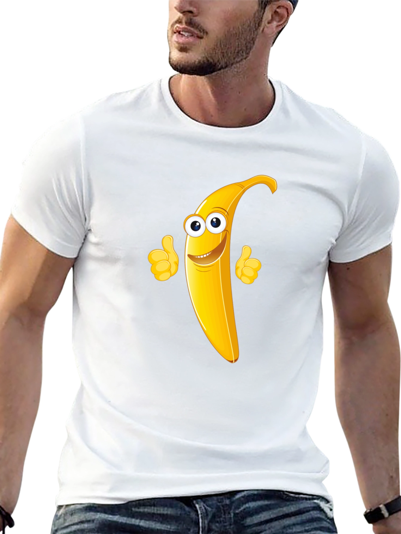 Banana Character Black T-Shirt