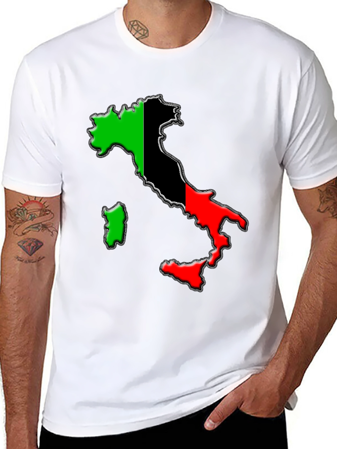 Italy Flag Map Graphic Tee - Stylish Unisex T-Shirt