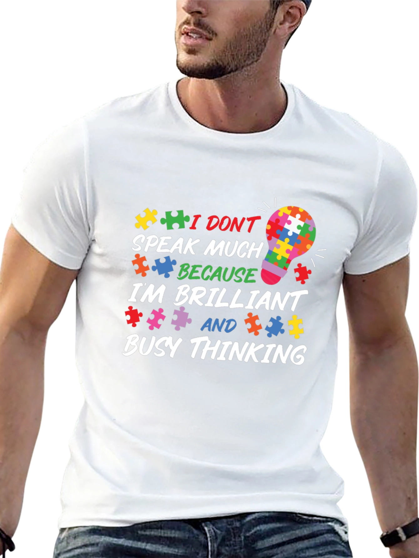 Autism Awareness Puzzle Piece Graphic T-Shirt