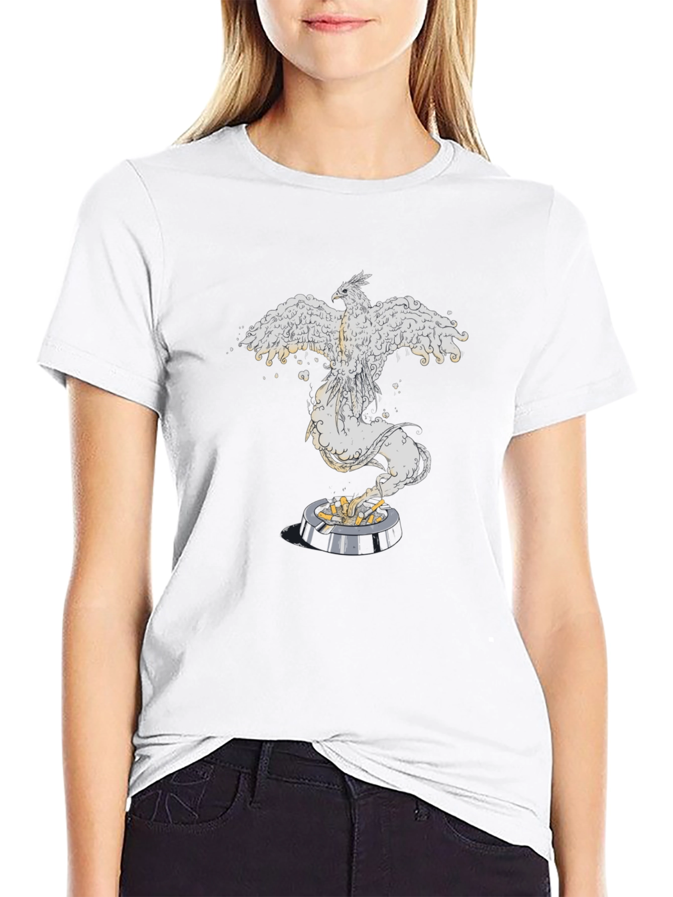 Phoenix Rising Graphic Tee - Black Cotton Comfort
