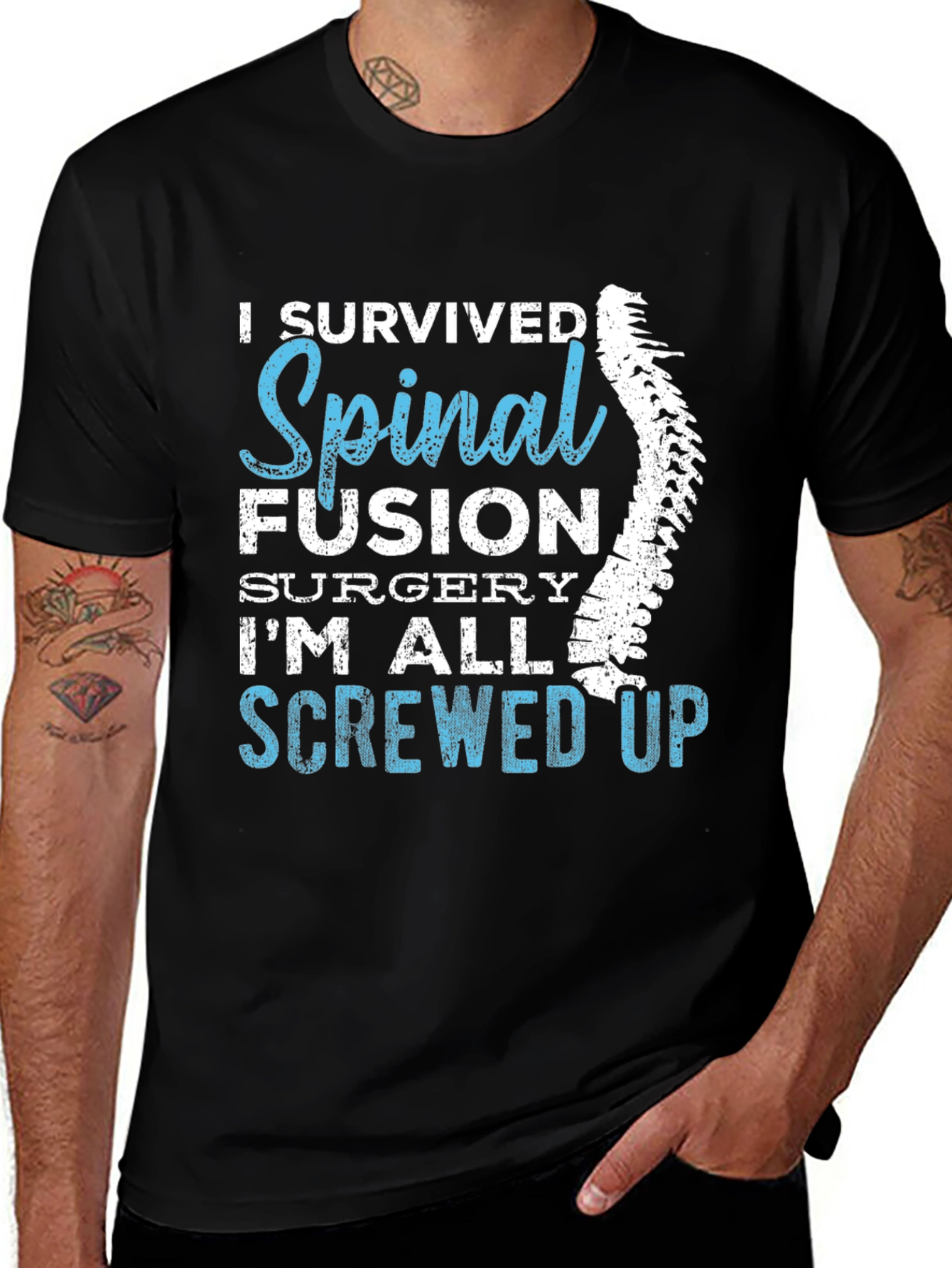 I Survived Spinal Fusion T-Shirt Funny Recovery Gift Tee