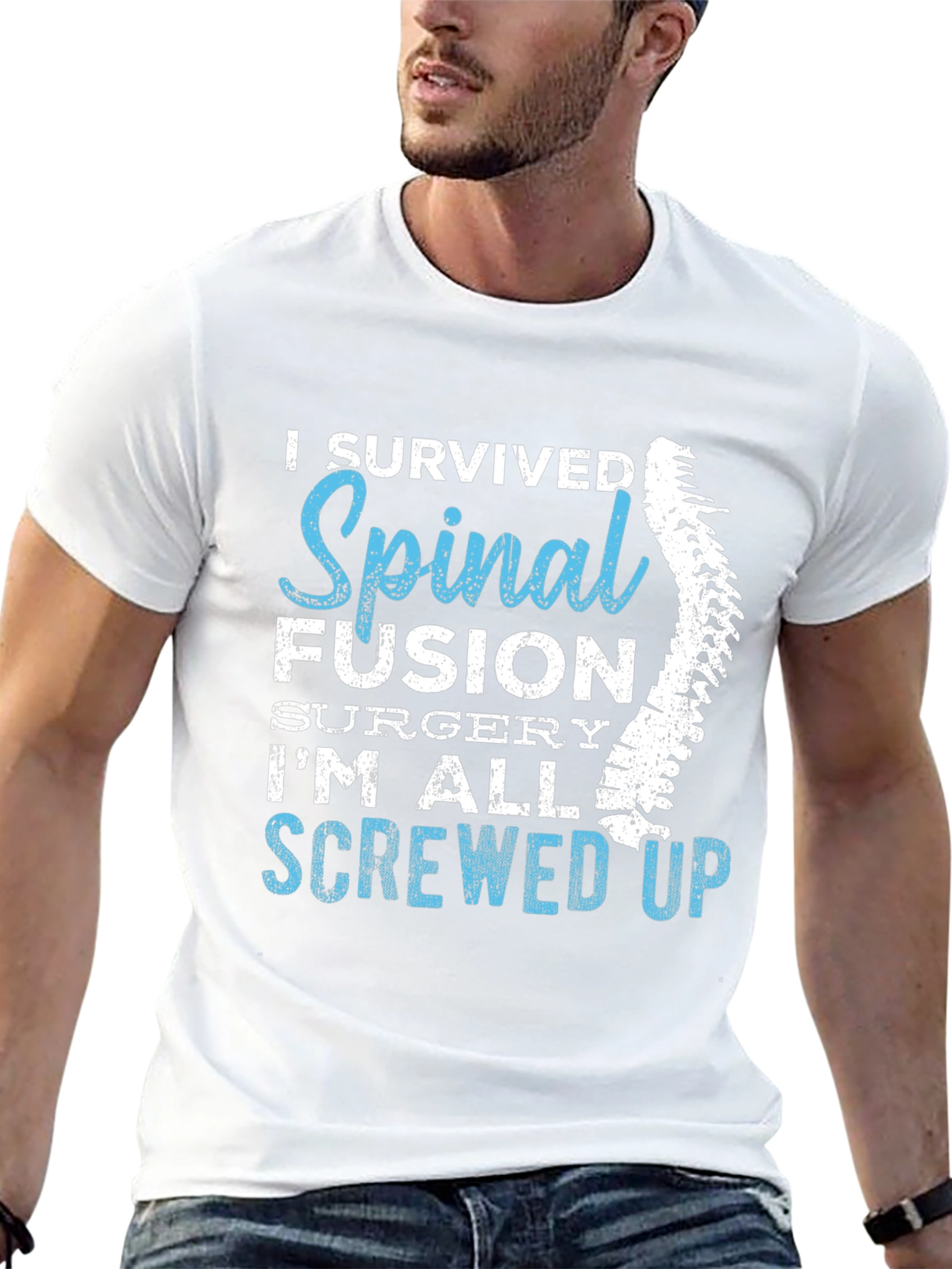 I Survived Spinal Fusion T-Shirt Funny Recovery Gift Tee