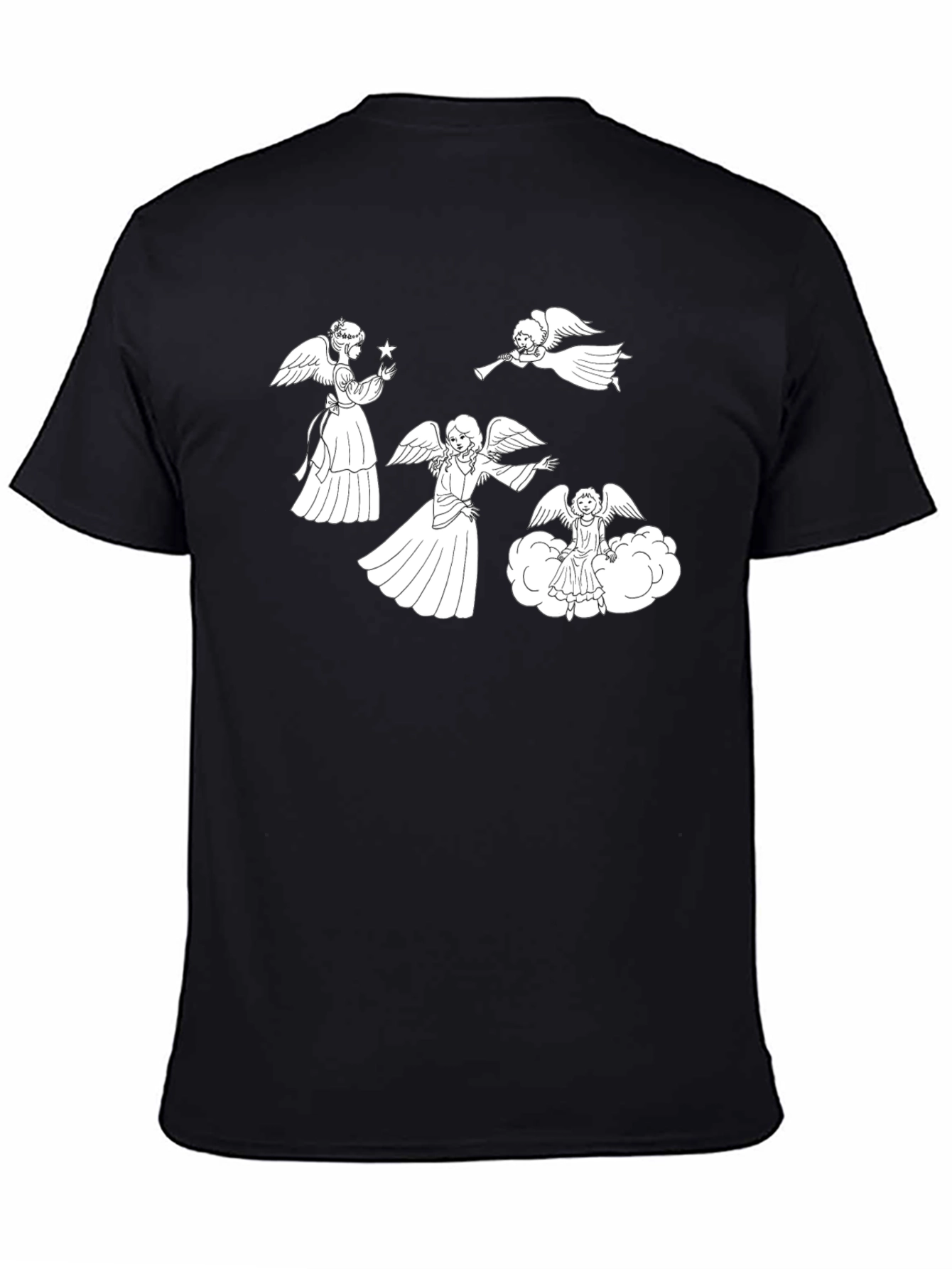 Angelic Graphic Tee - Black Cotton Blend