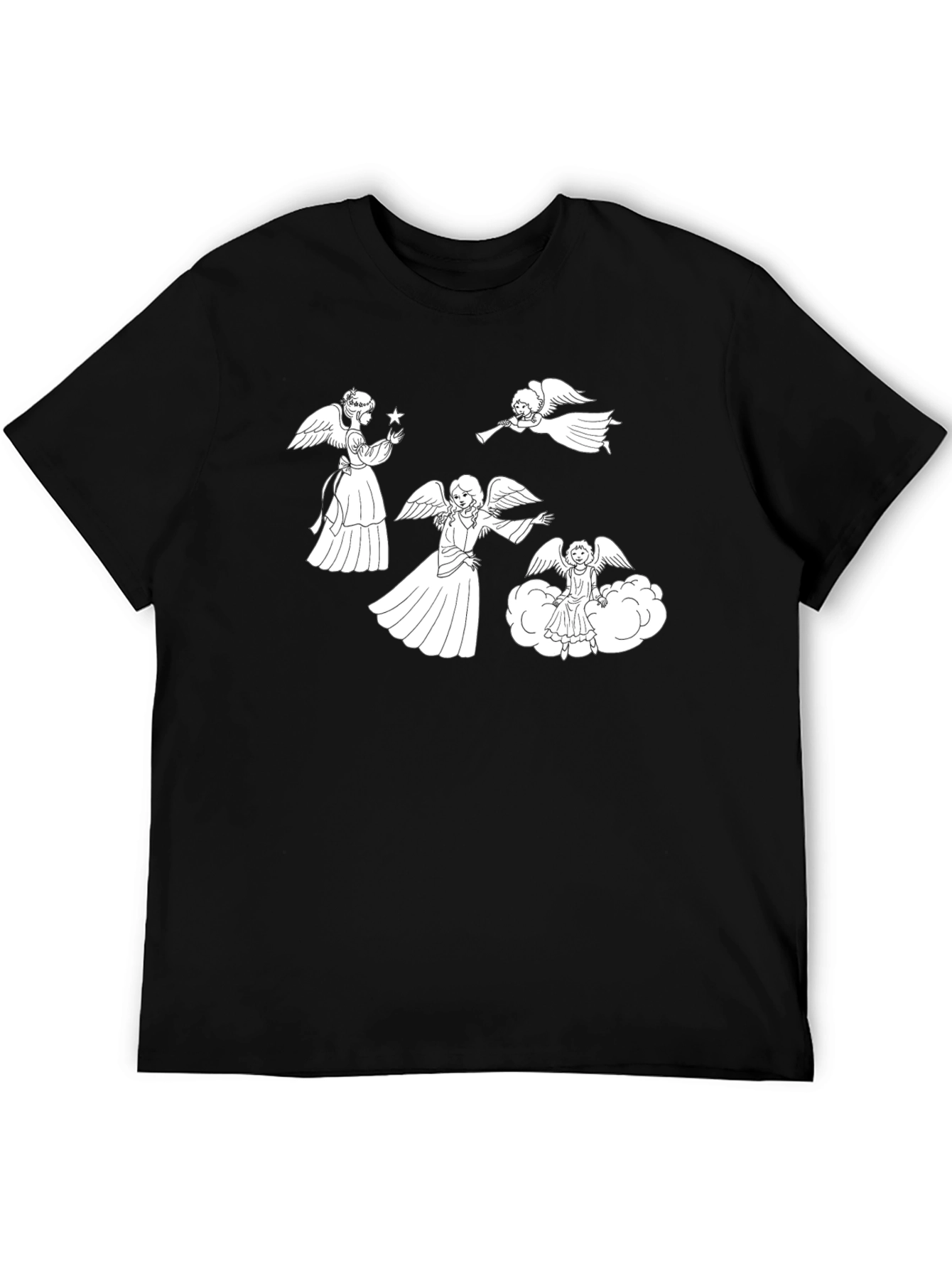 Angelic Graphic Tee - Black Cotton Blend