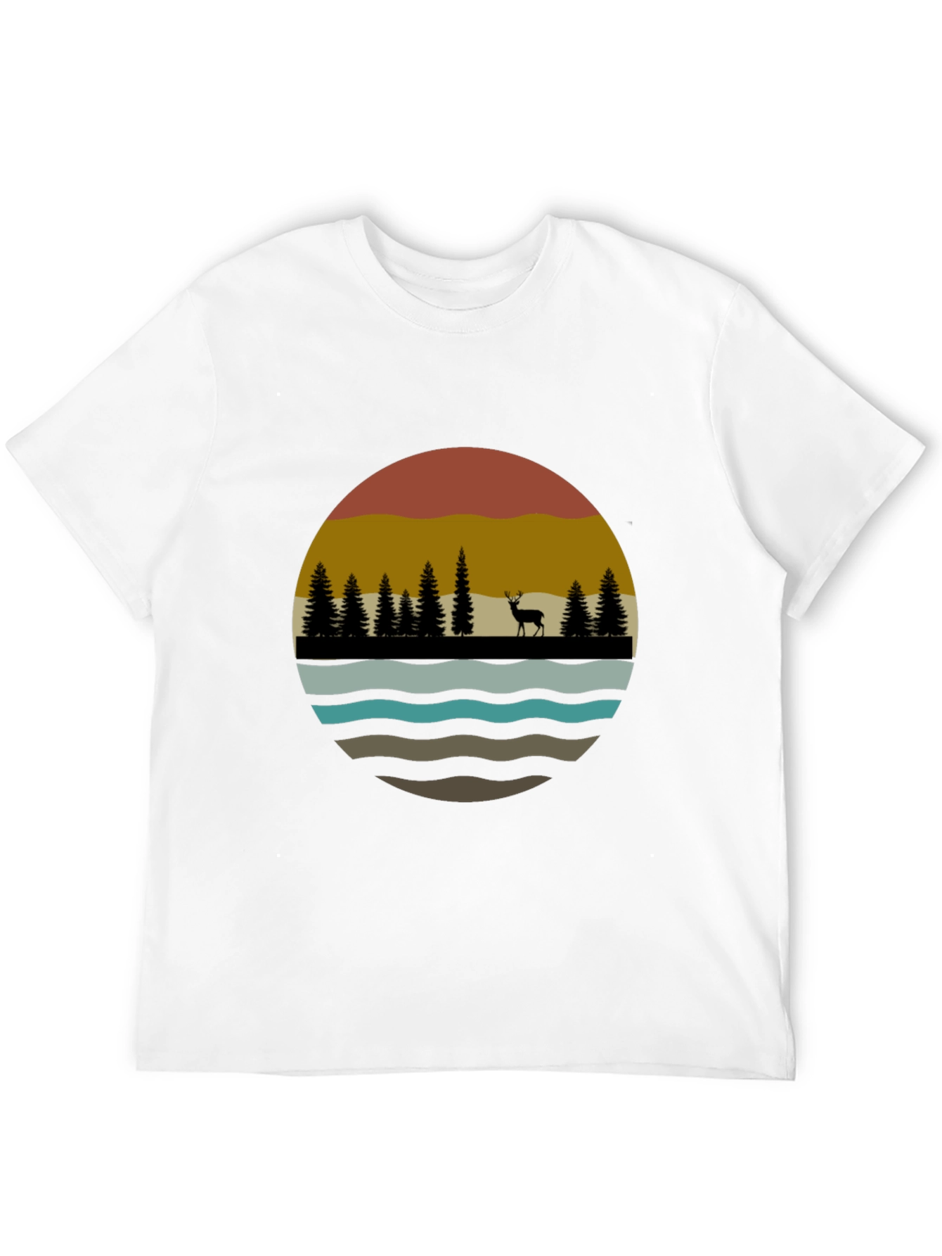 Nature Deer Silhouette Graphic Tee