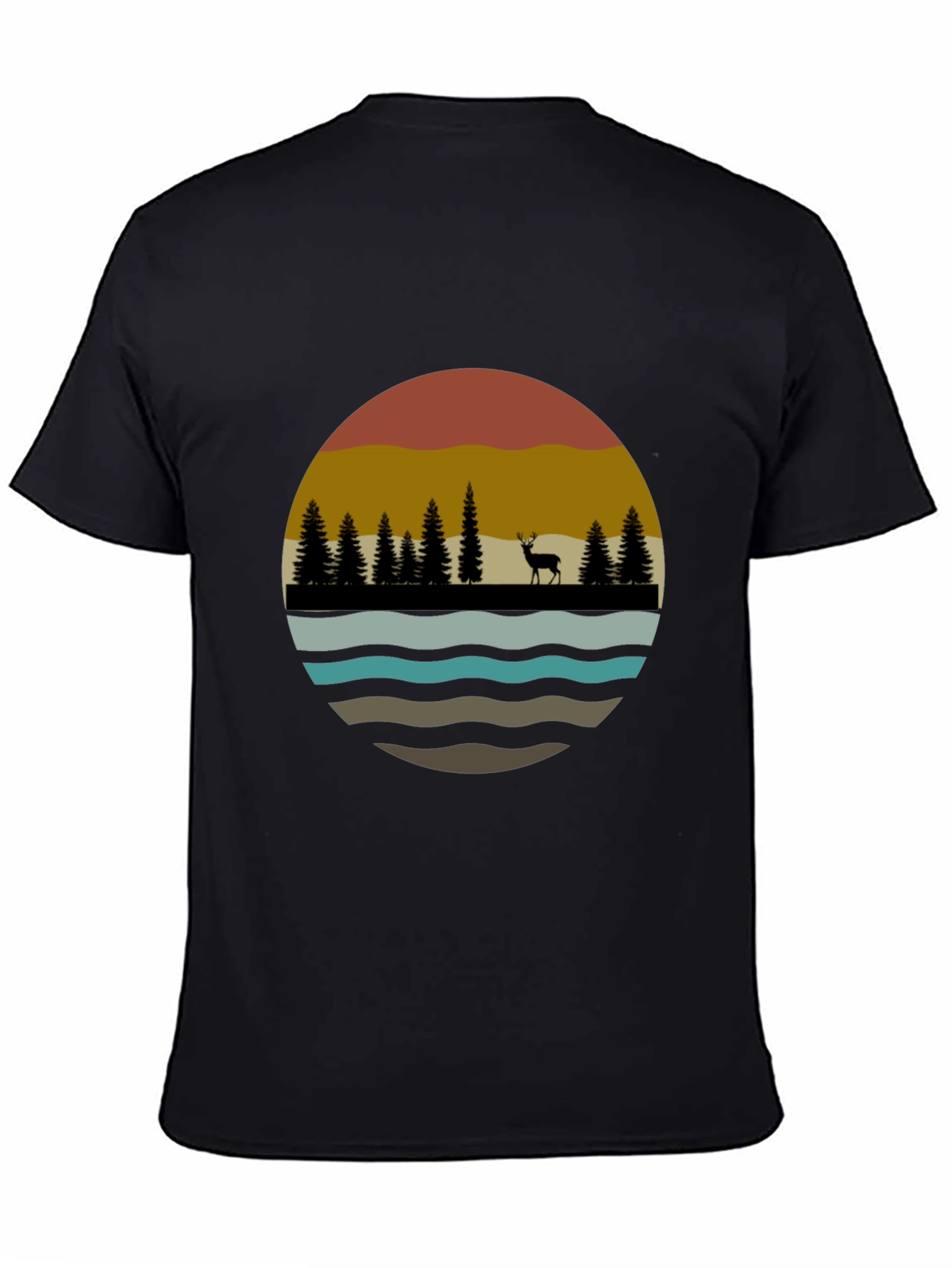 Nature Deer Silhouette Graphic Tee