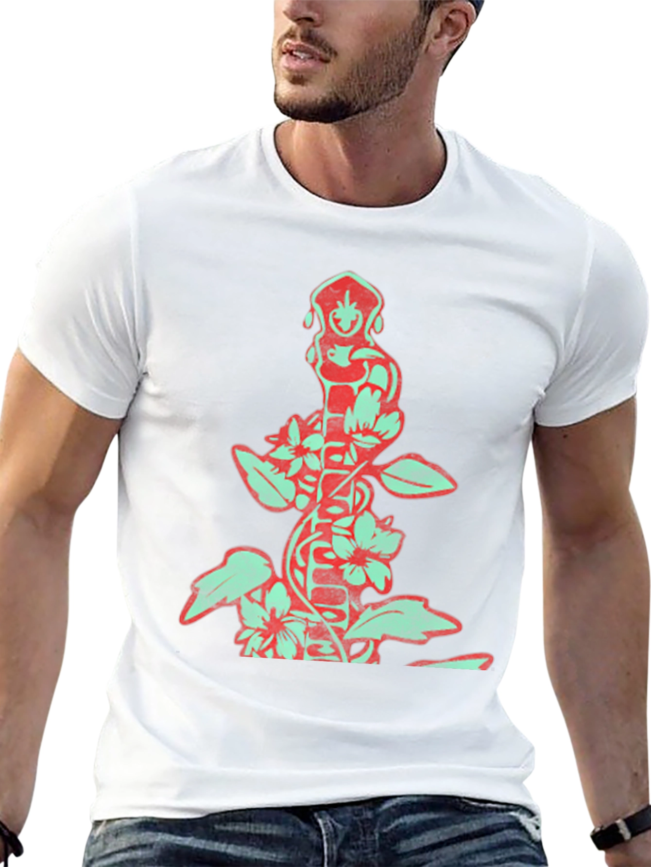 Floral Totem Graphic Print T-Shirt