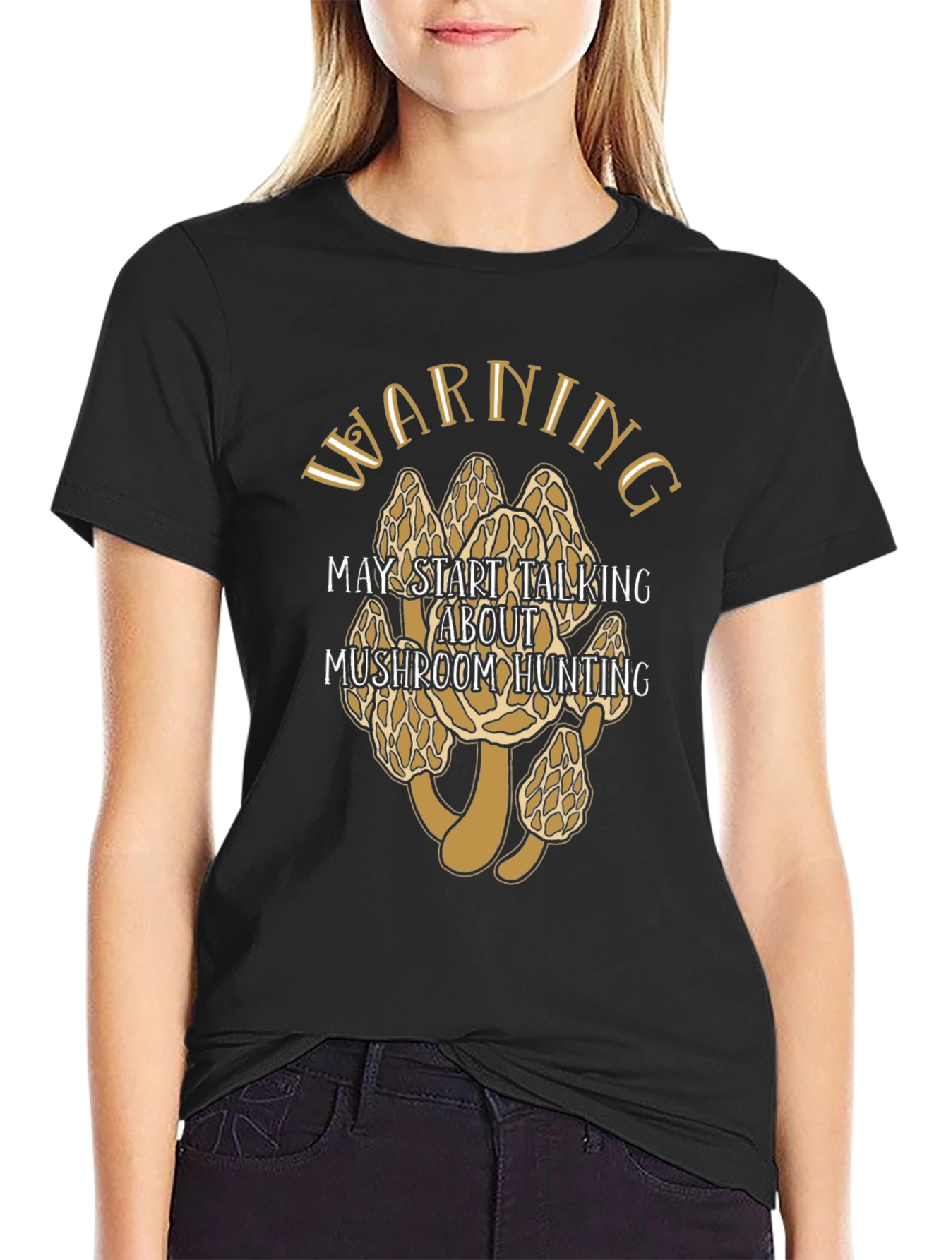Warning Mushroom Hunting Graphic Tee