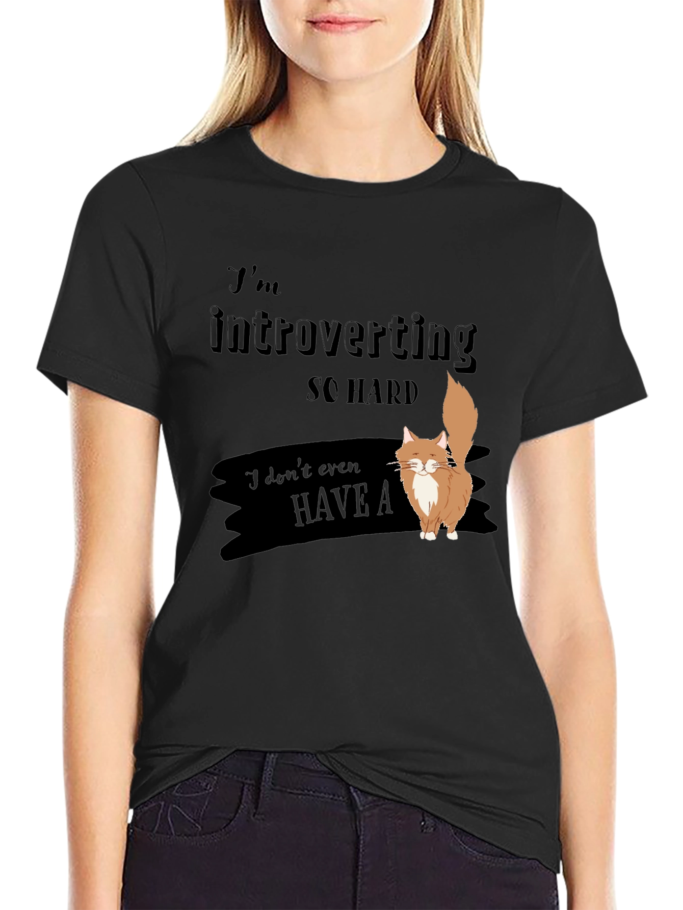 Introverted Cat T-Shirt - Soft Cotton Blend