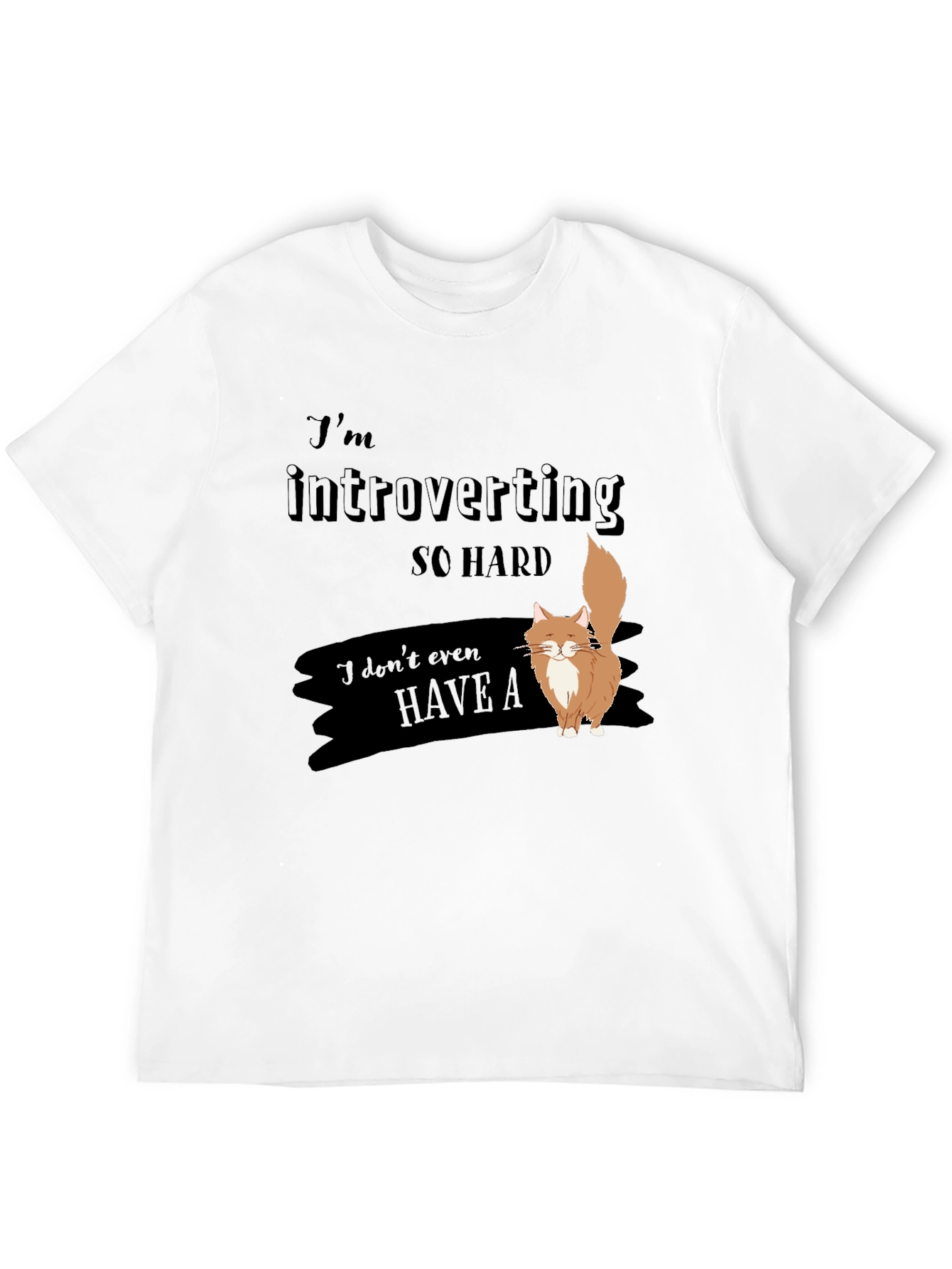 Introverted Cat T-Shirt - Soft Cotton Blend